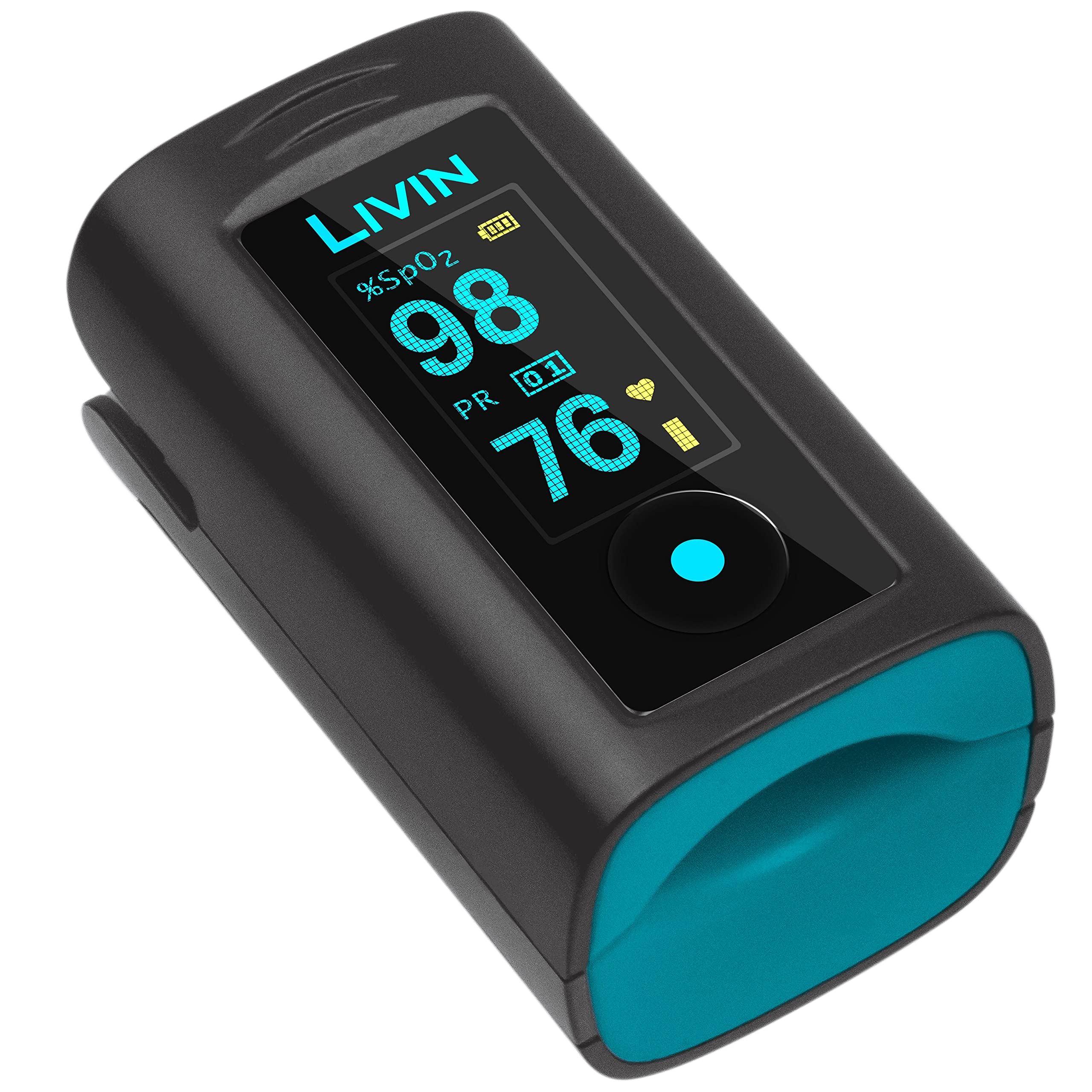 LIVIN Fingertip Pulse Oximeter w/ Pulse Rhythm Analysis, Highly