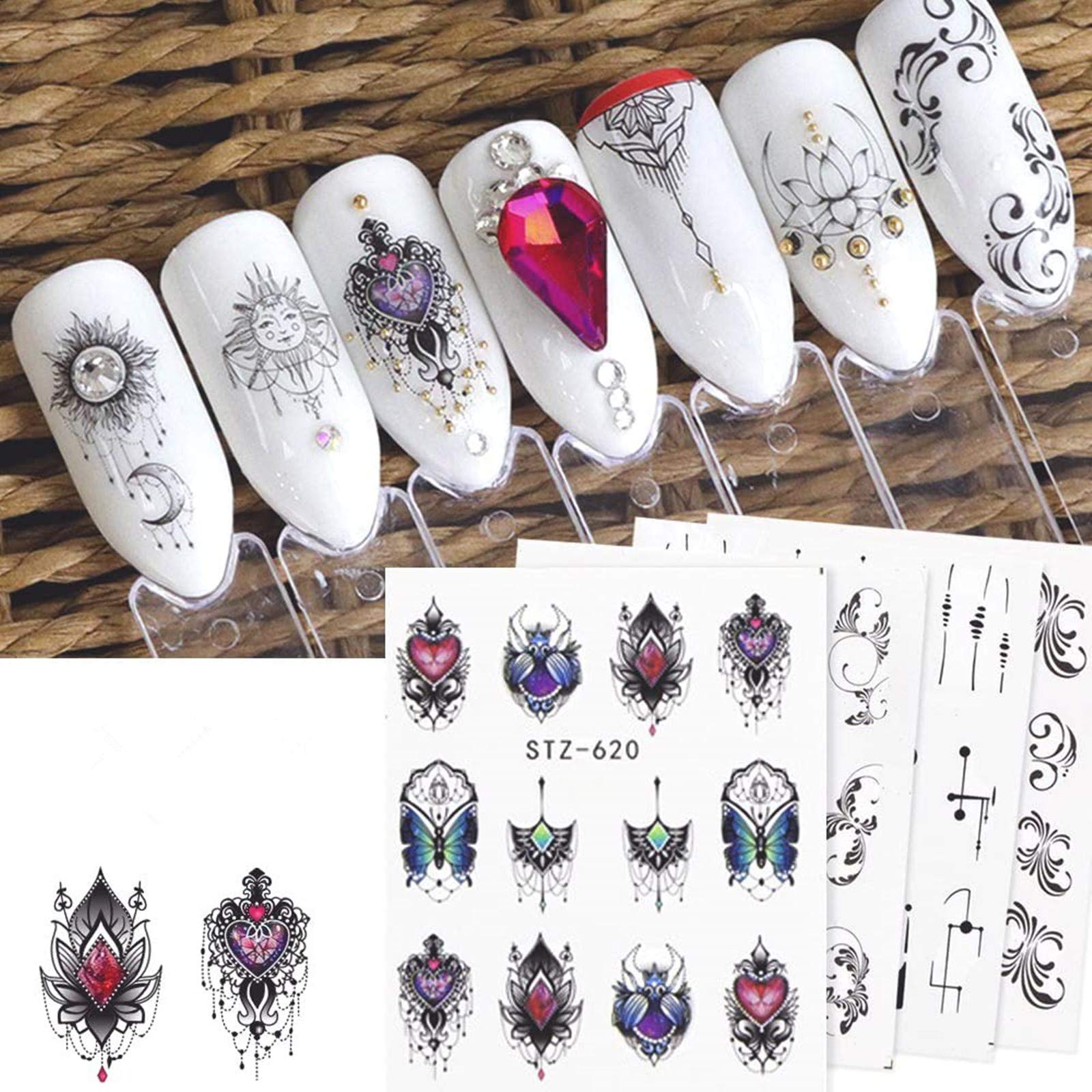 Amazon.com: Butterfly Nail Stickers, Spring Summer Nail Art Water Decals  Water Transfer Pink Purple Butterfly Nail Water Transfer Sticker Nail Decals  Exquisite Design Nail Art Sticker Nail Decorations Nail Art Accessories 12
