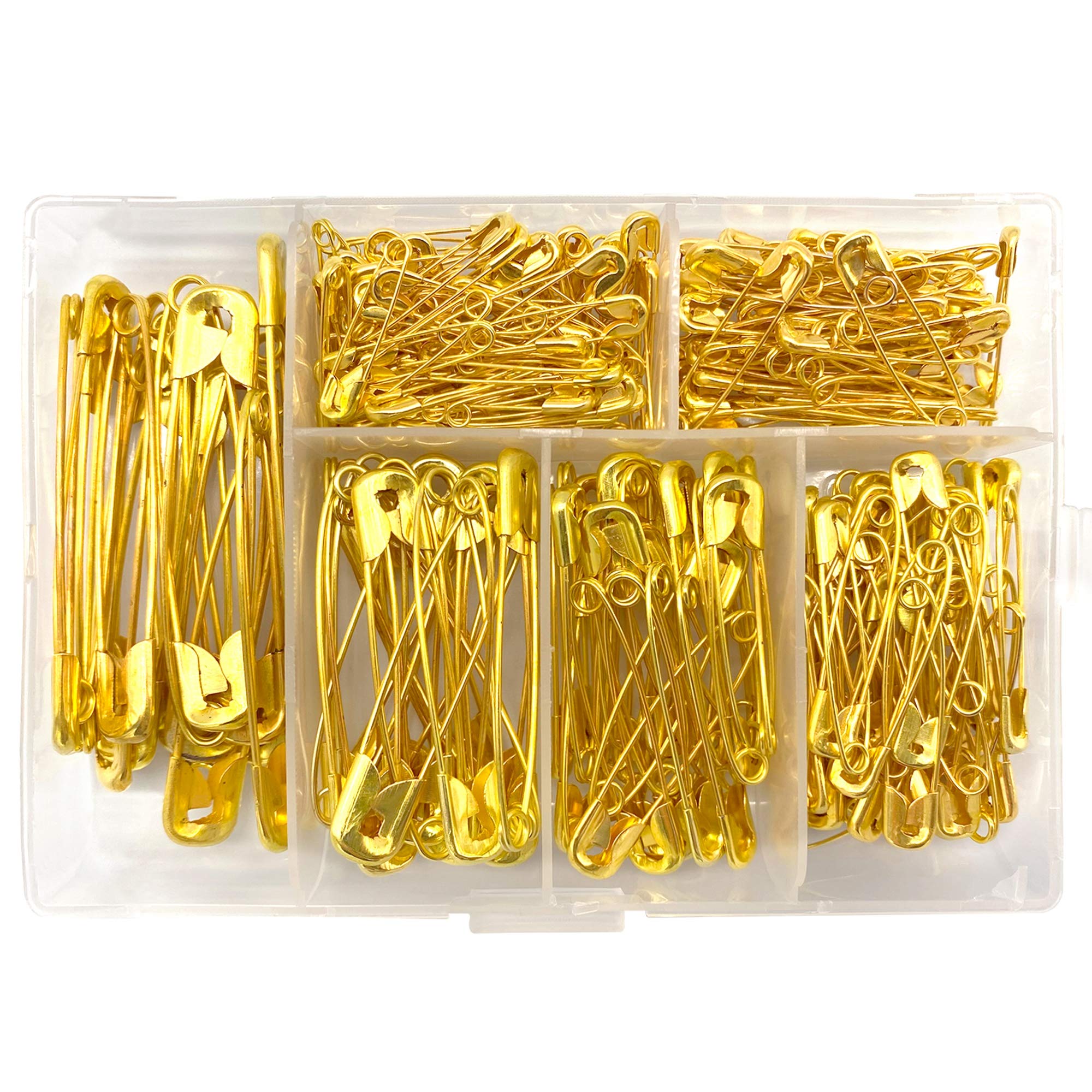 260 Pieces 6 Sizes Gold Safety Pins Large and Small Safety Pins