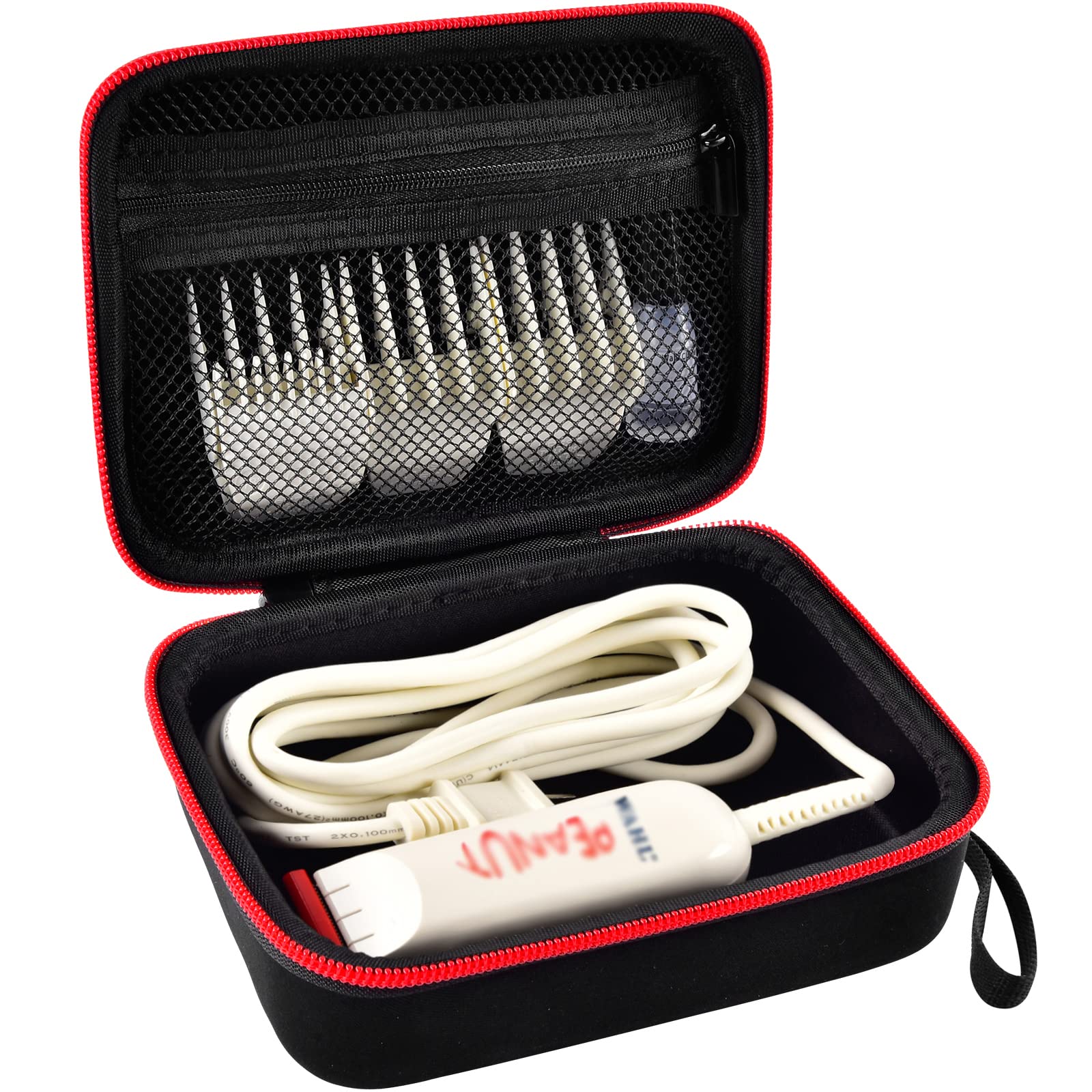 Case Compatible with Wahl Professional Peanut Classic Clipper Trimmer #8685  8655 8655-200 8633 8081 8035. Hair Clipper Organizer Holder for Attachment  Comb, Oil, Cleaning Brush, Blade Guard (Box Only) Red Zipper