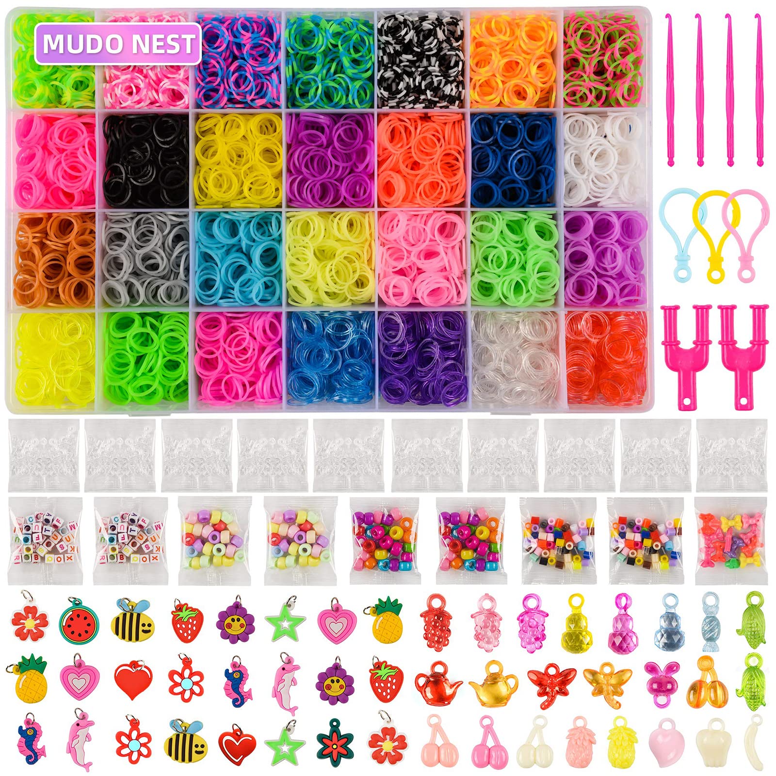 PATPAT® 2500pcs+ Loom Bands Kit for Kids Girls Rainbow Looms Rubber Band  Craft Friendship Bracelet Making Loom Band Set with Braiding Tools, Letter  Beads, Cute Pendants Birthday Gift : Amazon.in: Toys &