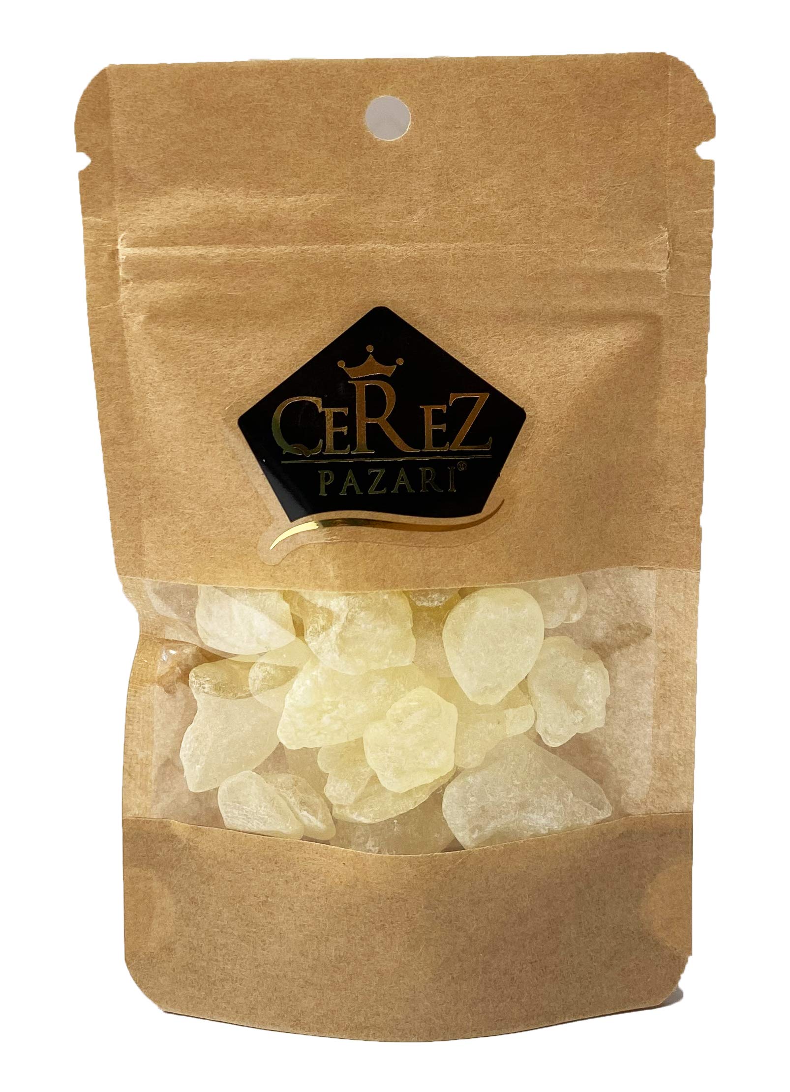 Cerez Pazari Natural Mastic Gum in Resealable Bag 0.88oz 25gr, 100% Real  Chios Mastiha