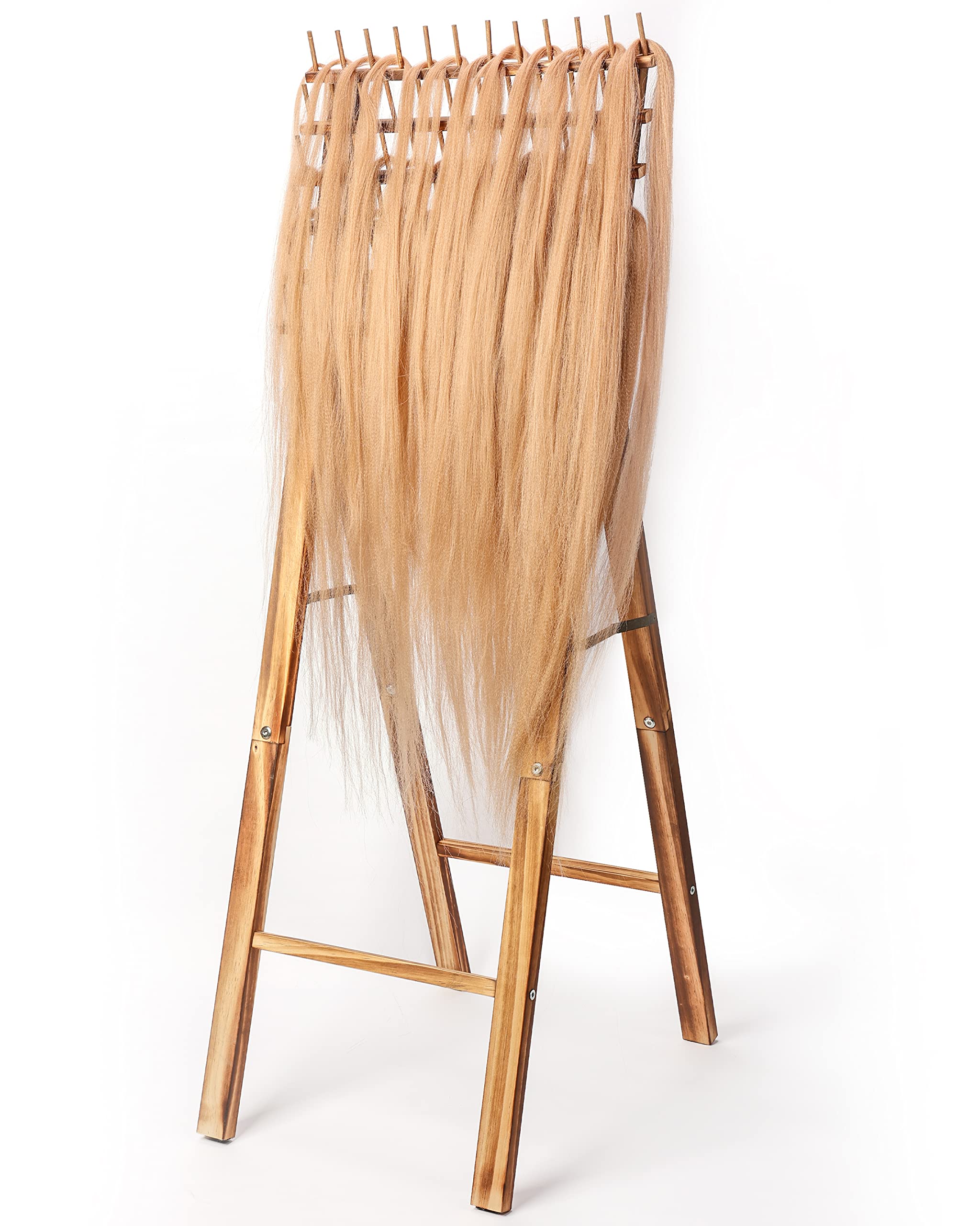 Winartton Braiding Hair Rack Wooden Hair Stand Rack Foldable Hair