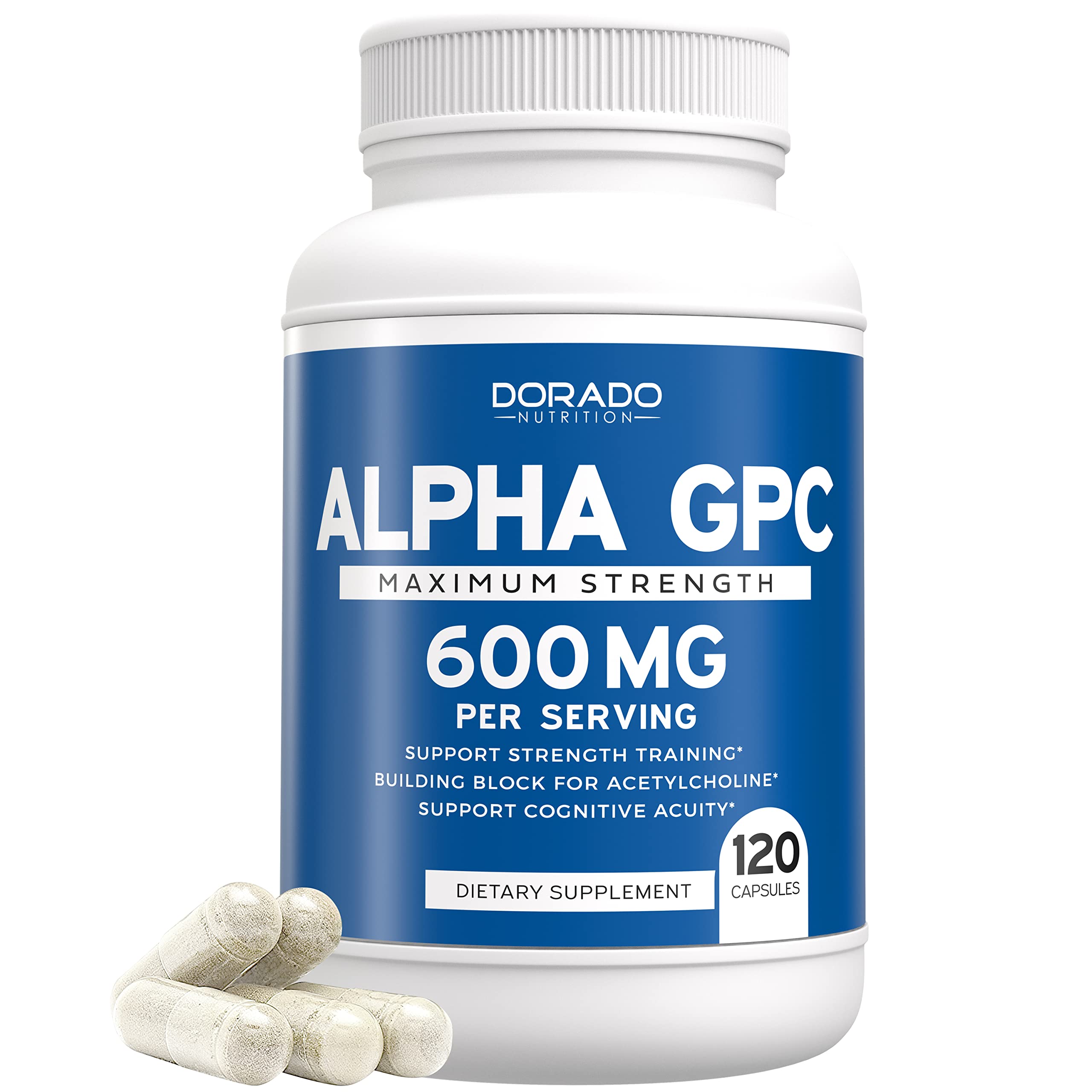 Alpha GPC 600mg Per Serving - (120 Vegan Capsules) - Choline Brain