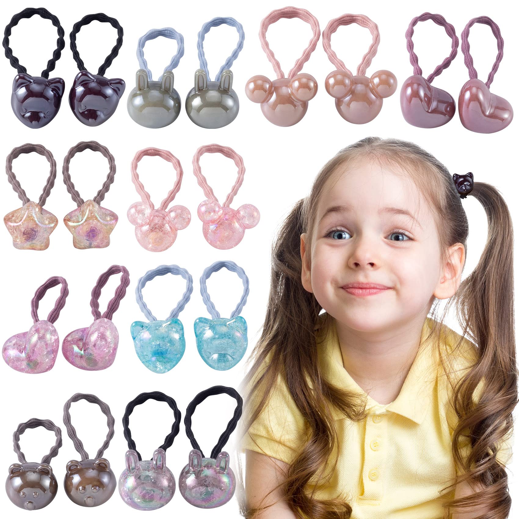 30pcs Elastic Hair Ties PAGOW Toddlers' Colorful Ponytail Holder