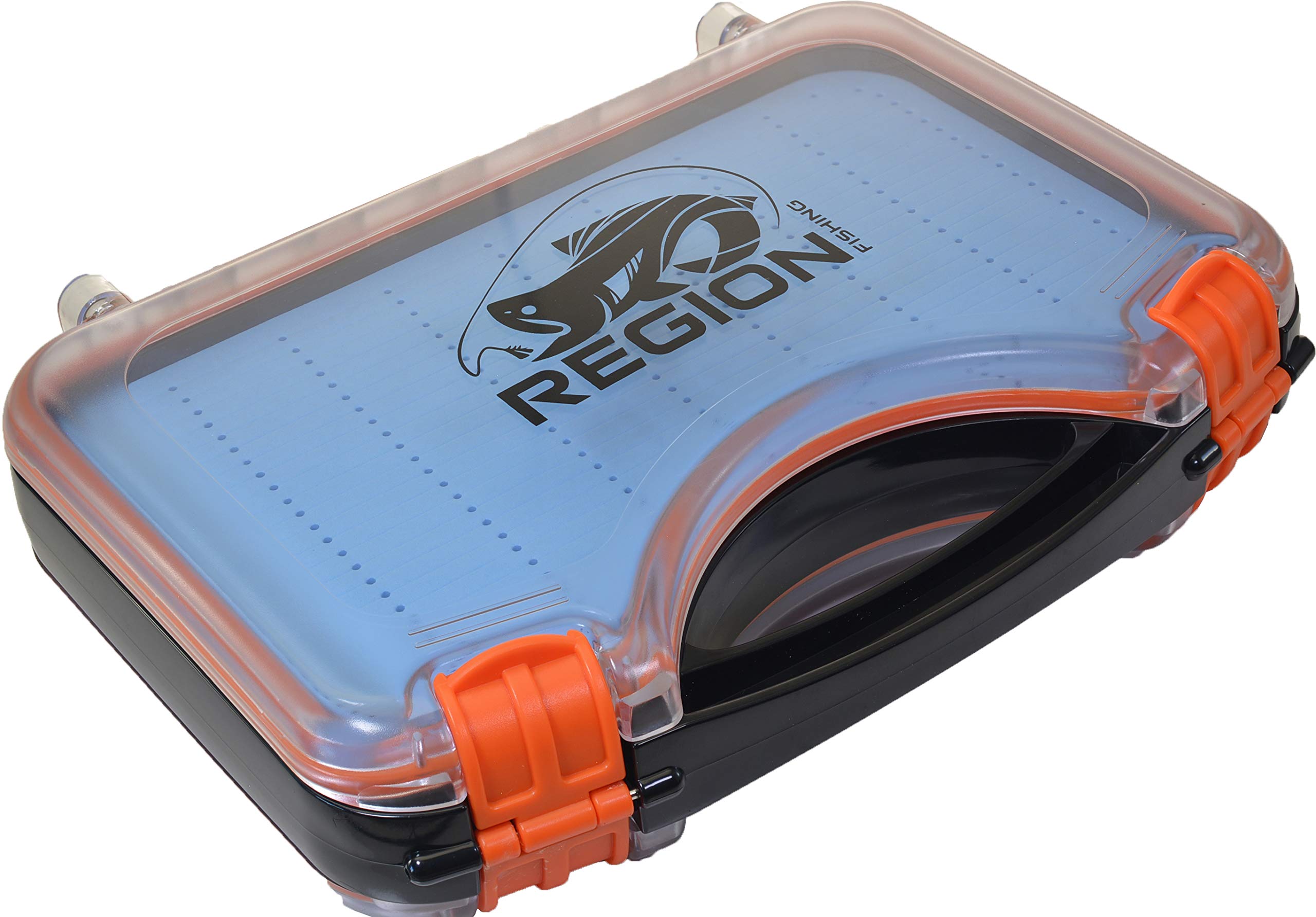 Region Fishing Extra Large Double Sided Water Proof Boat Fly Box with  Handle - 424 Slots - Holds Streamers to Nymphs