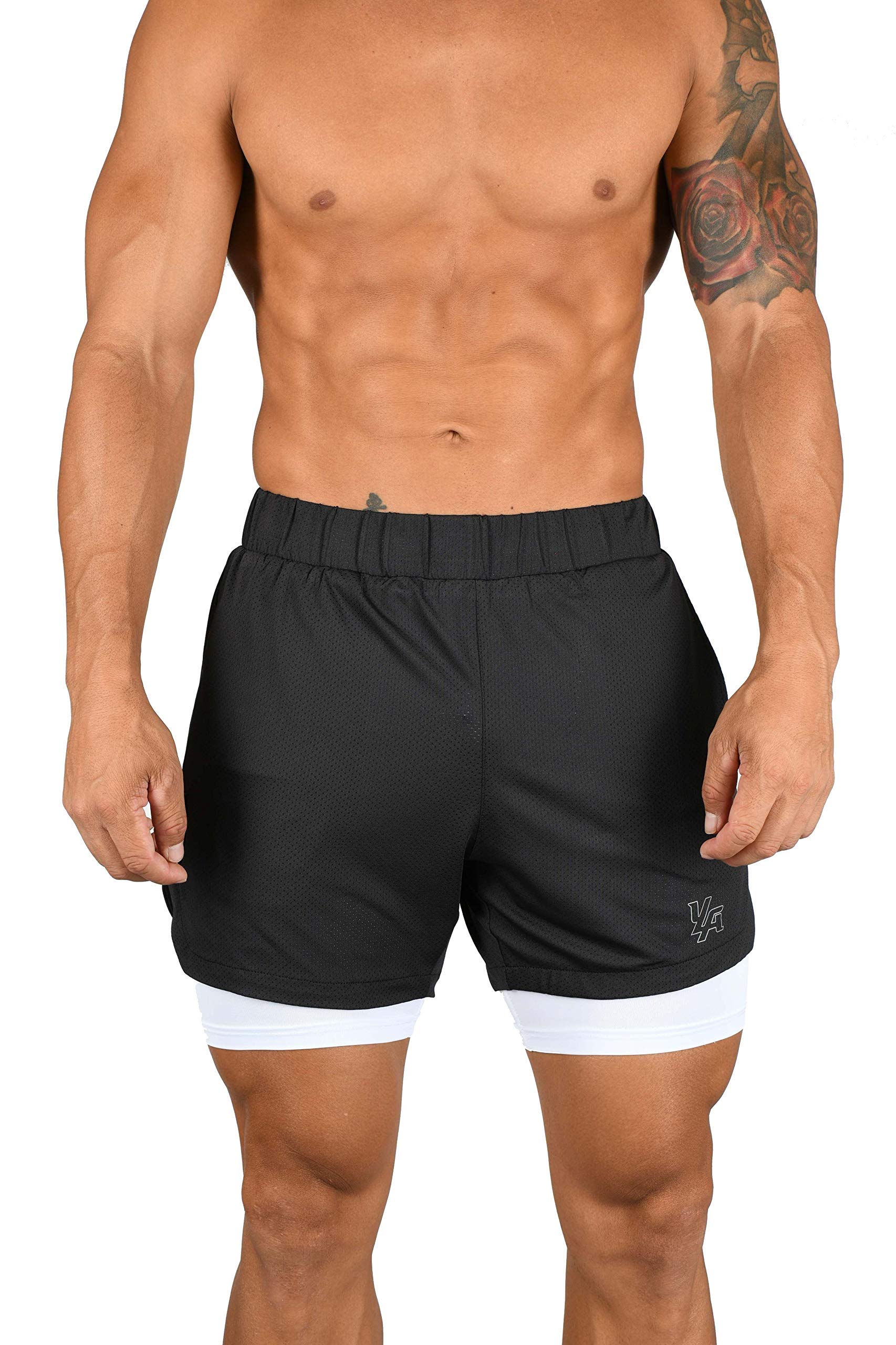 YoungLA Compression Shorts - Soft, Breathable, Stretchy Mens Compression  Shorts with Pocket - Compression Shorts for Men 105