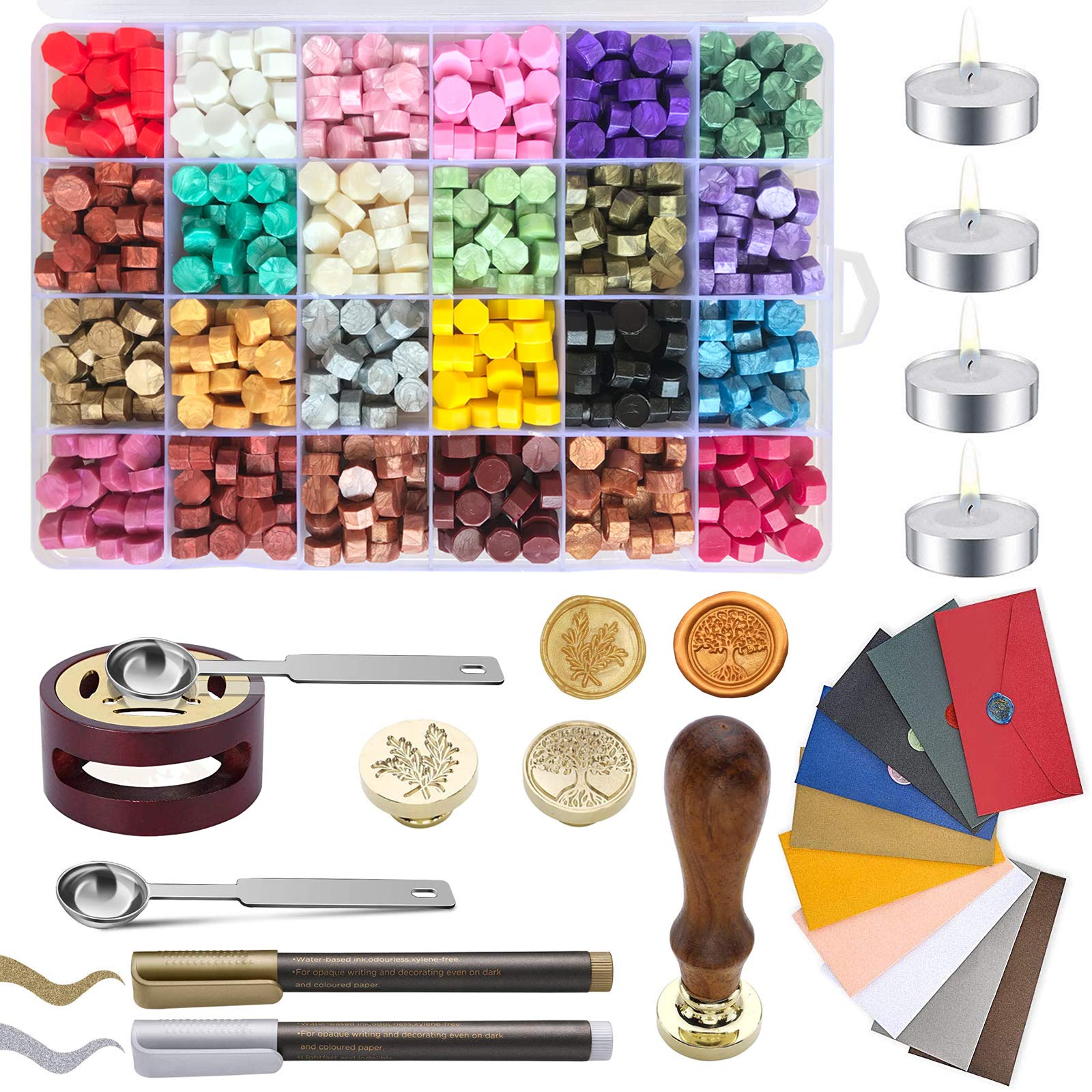 7pcs/box Vintage Wax Stamps Set Stamp Spoon Wax Beads Kit for Wedding  Invitation Sealing Stamping Melt DIY Crafts Supplies - AliExpress