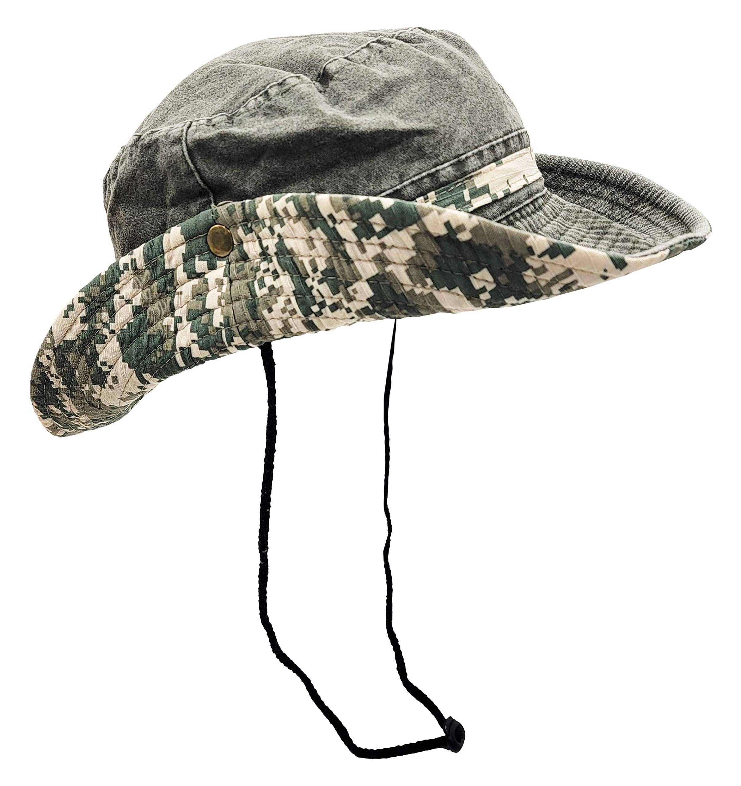 Outdoor Boonie Sun Hat for Hiking, Camping, Fishing, Operator Floppy  Military Camo Summer Cap for Men or Women Army Green