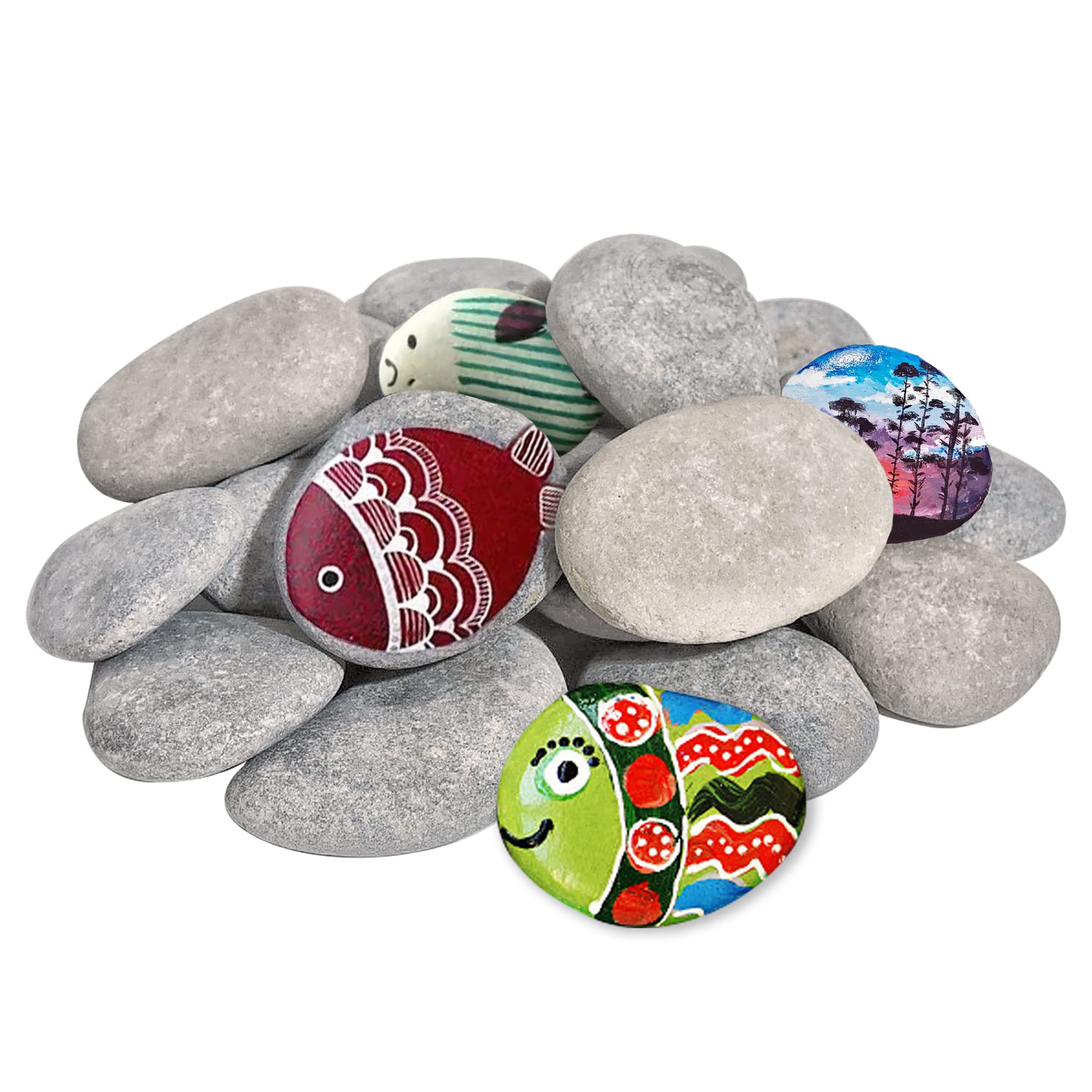 DALTACK 15PCS Large Rocks to Paint River Rocks for Painting 2-3 Inches DIY  Flat Stones to Paint Hand Selected Rocks for Painting