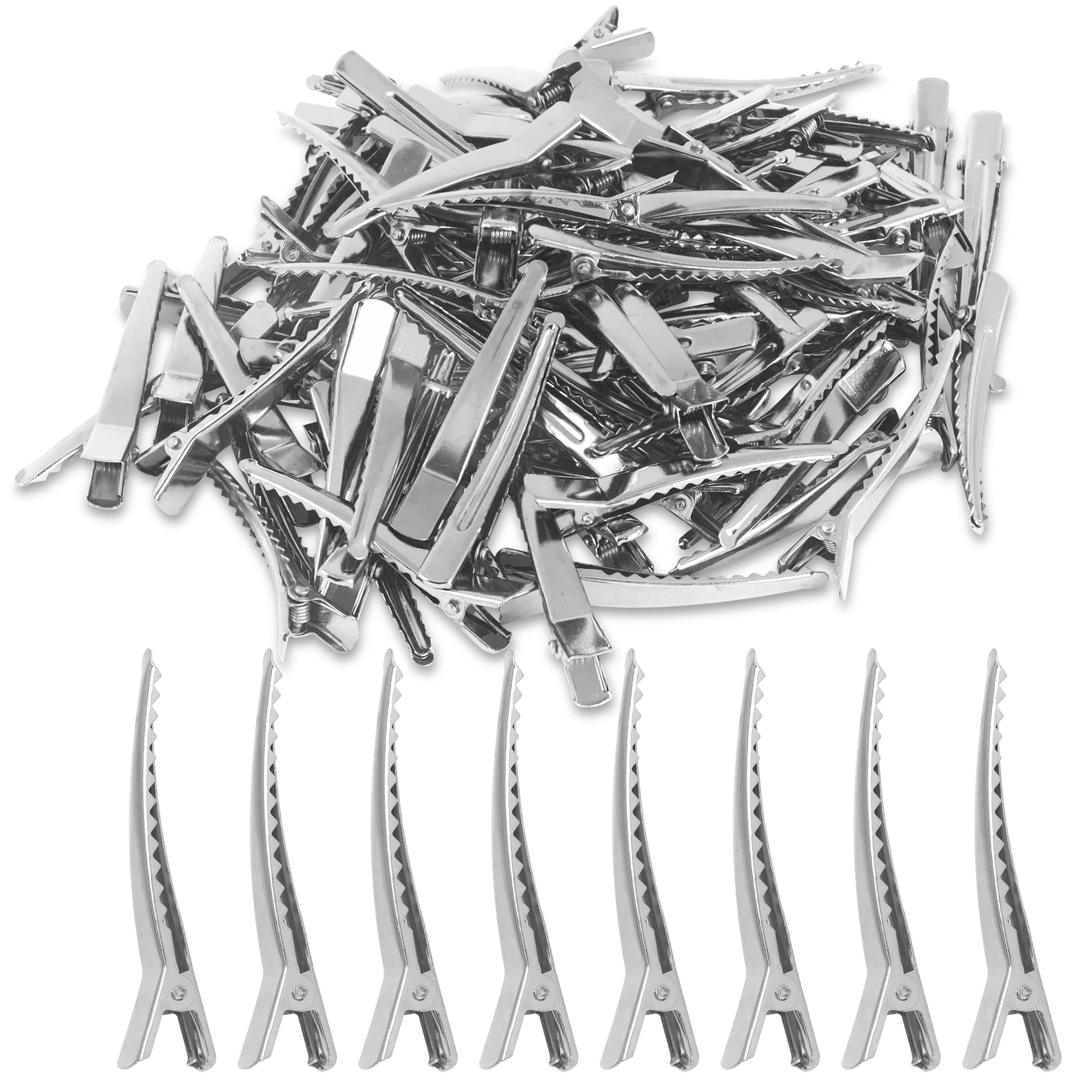 6cm Silver Alligator Teeth Prongs Clips Holders for Hair Care Arts & Crafts  Projects Dry Hanging Clothing Office Paper Document Organization (100  Pieces)