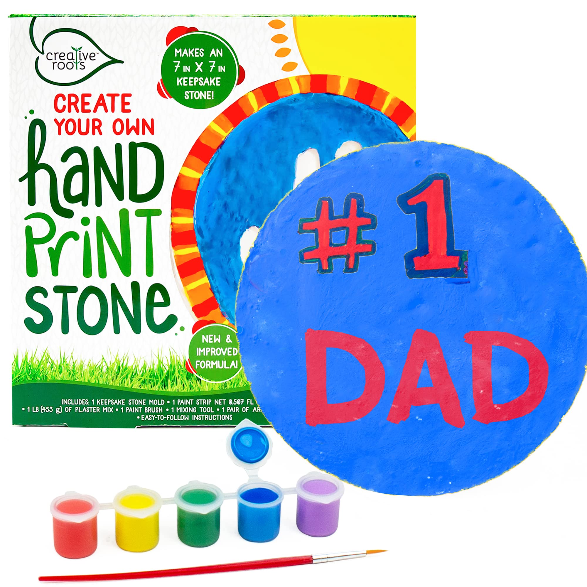 Creative Roots Create Your Own Handprint Stone, Arts and Crafts, Kids Crafts,  Craft Kits, Stepping Stones, Craft Kit, Hand Casting Kit, Crafts for Kids,  DIY Kits, Art Kits, Hand Mold Kit, Ages