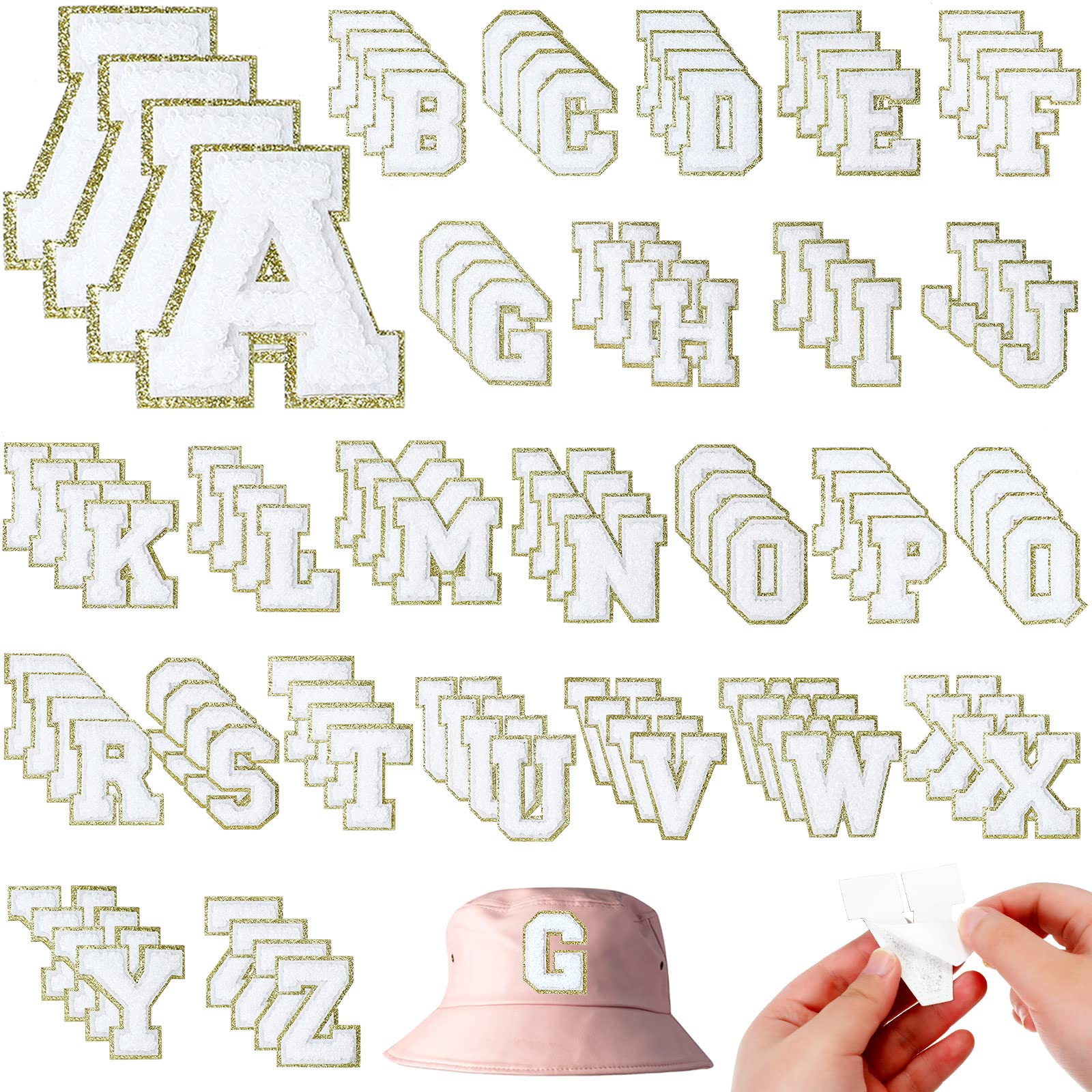 Chenille Iron-On Letters (White) - Crafty Shack of Ascension LLC