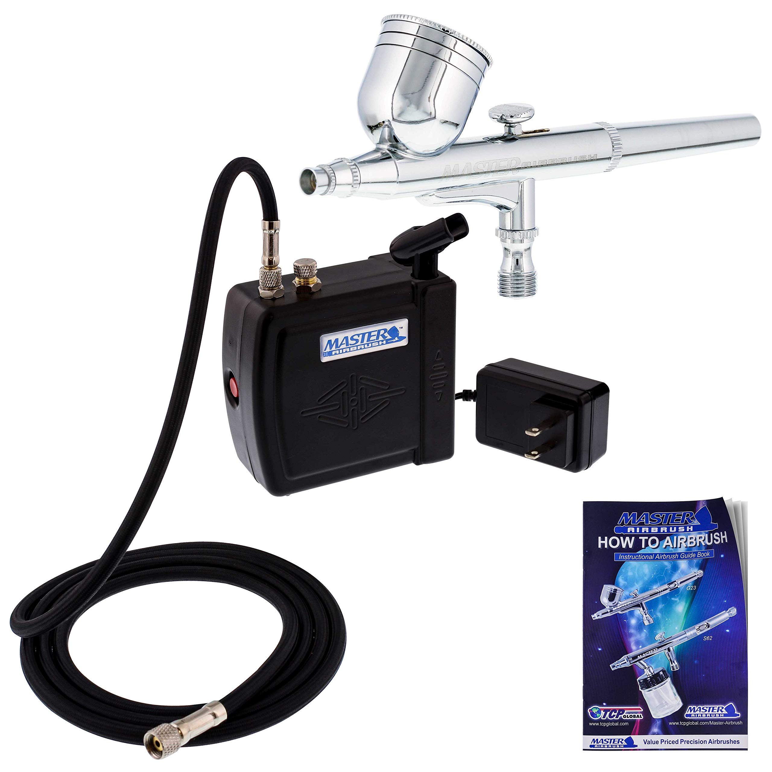 Master Airbrush Multi-Purpose Airbrushing System Kit with Portable Mini Air  Compressor - Gravity Feed Dual-Action