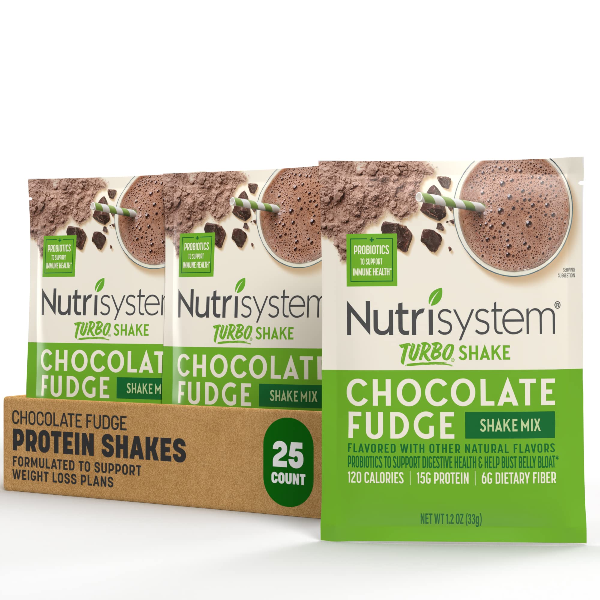 Nutrisystem® Chocolate Fudge Turbo Protein and Probiotic Shake Mix Helps  Support 632674835796