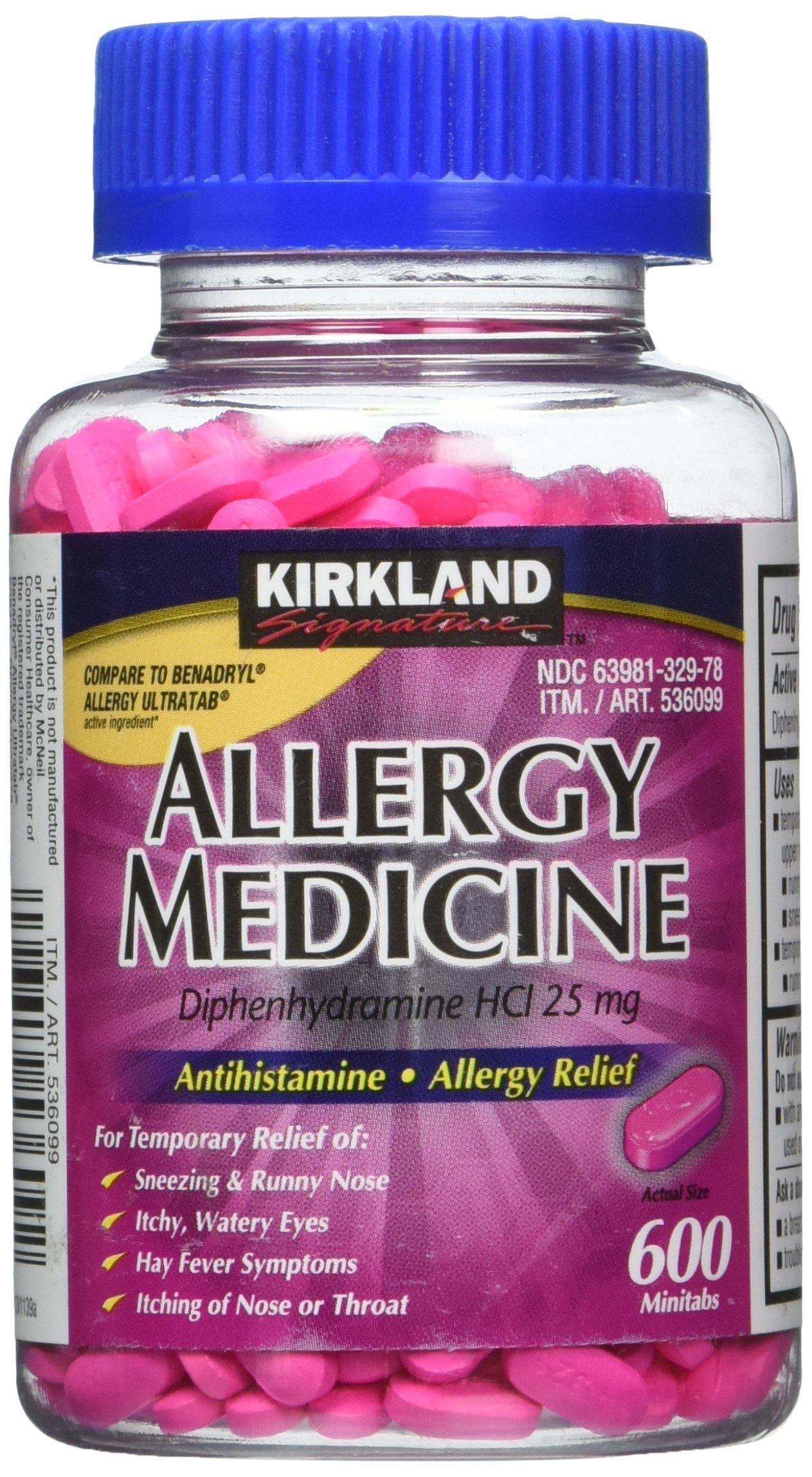 Kirkland Signature Allergy Medicine 600 Tablets (Pack of 3)