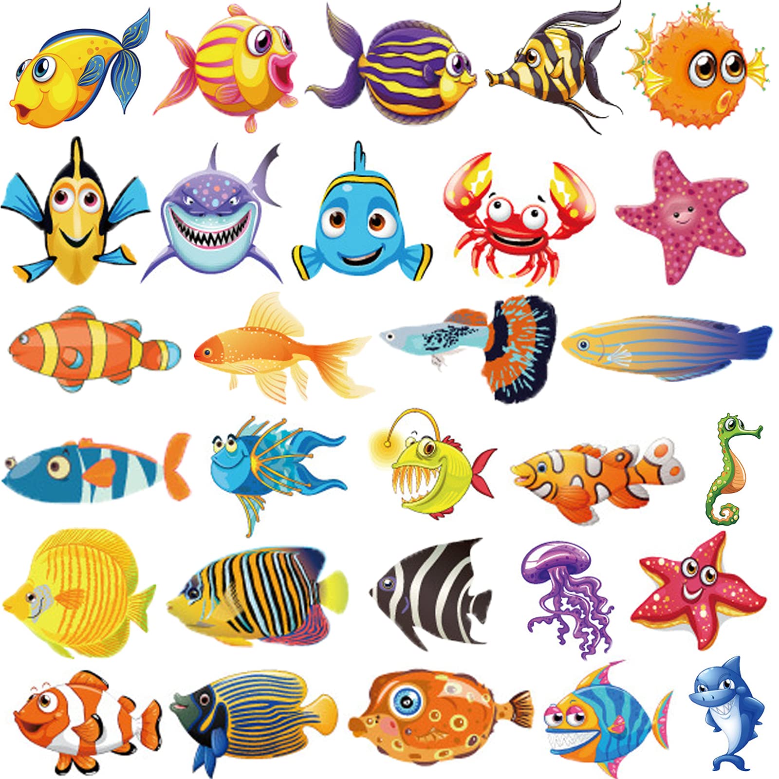 Ooopsiun Ocean Animals Temporary Tattoos for Kids - 12 Sheets