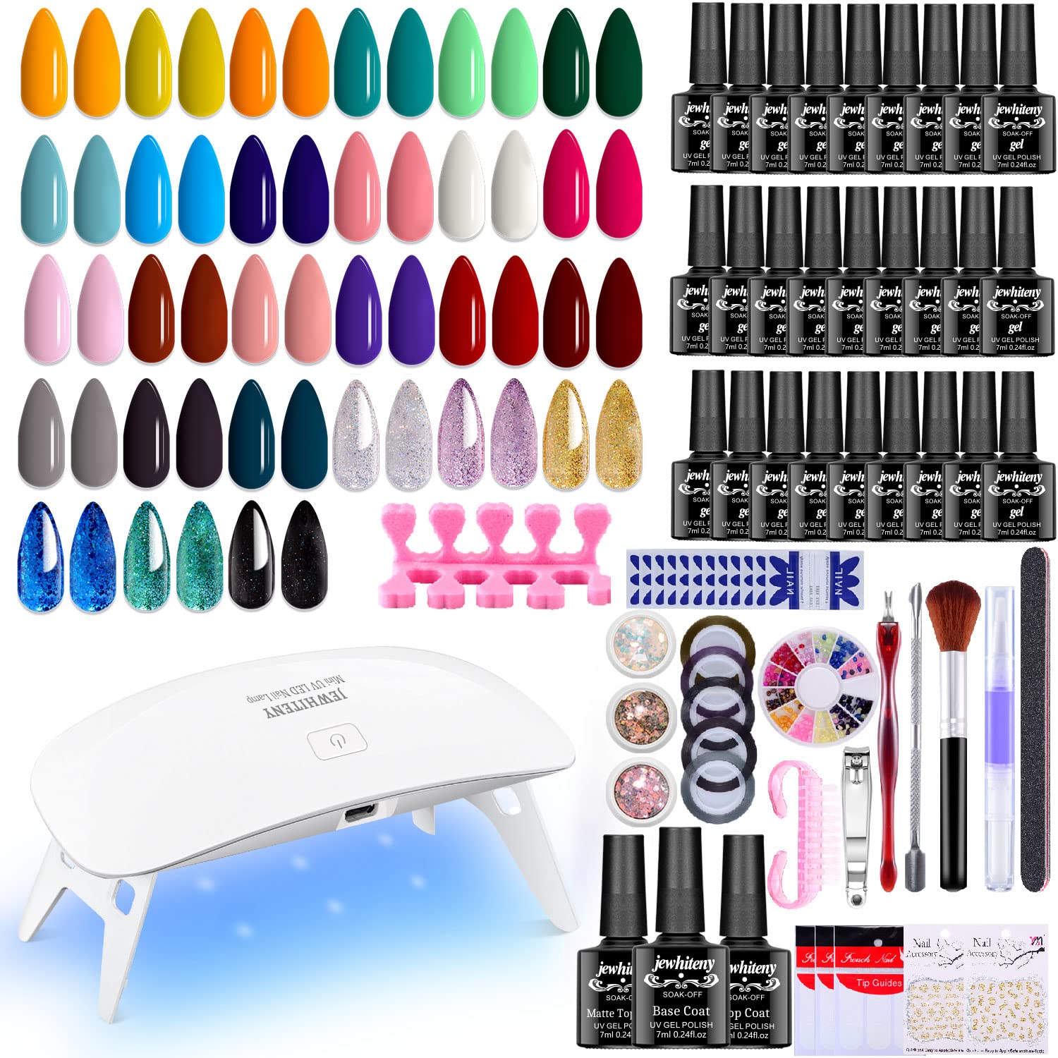 Buy Beetles Gel Nail Polish Kit with U V Light Starter Kit, 6 Gel Nail  Polish Set with 48W U V LED Nail Lamp, Base Gel Top Coat and Full DIY Gel