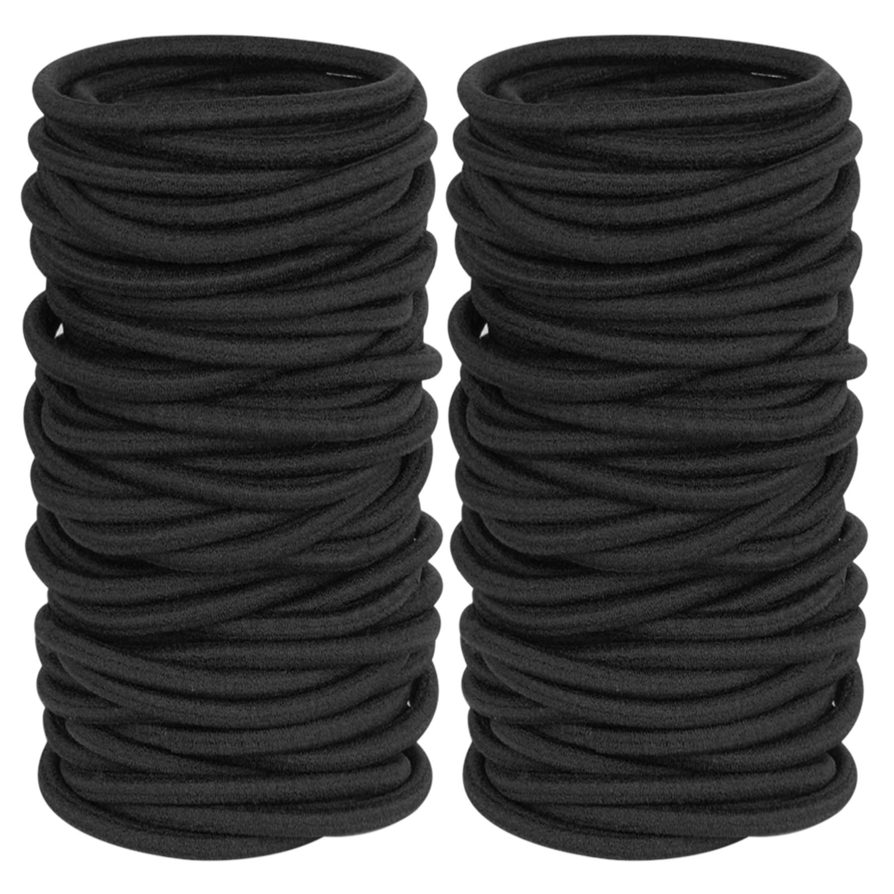 120 Pieces Black Hair Ties for Thick and Curly Hair Ponytail Holders Hair  Elastic Band for