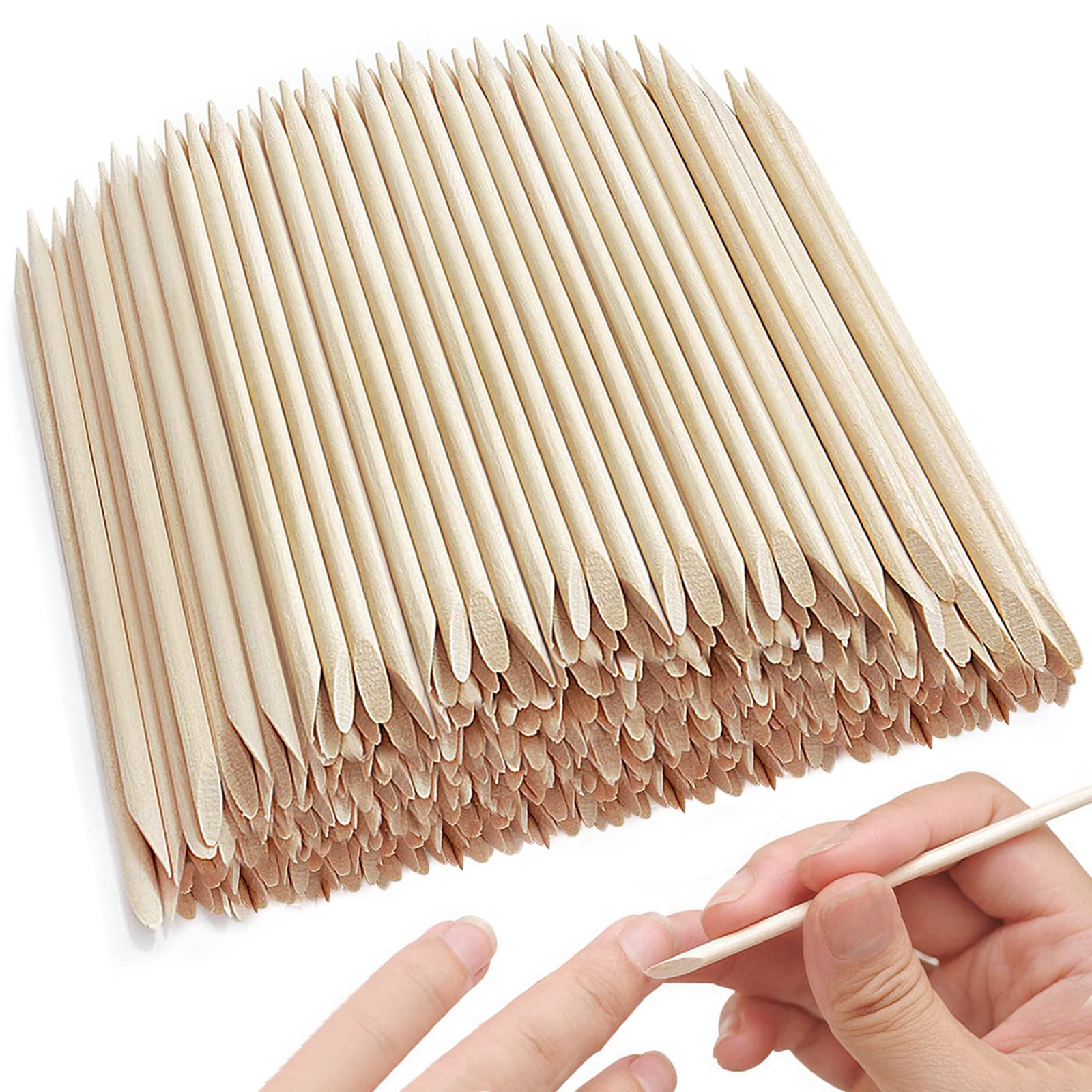 200PCS Orange Sticks for Nails, Wooden Cuticle Pusher Sticks 4.5