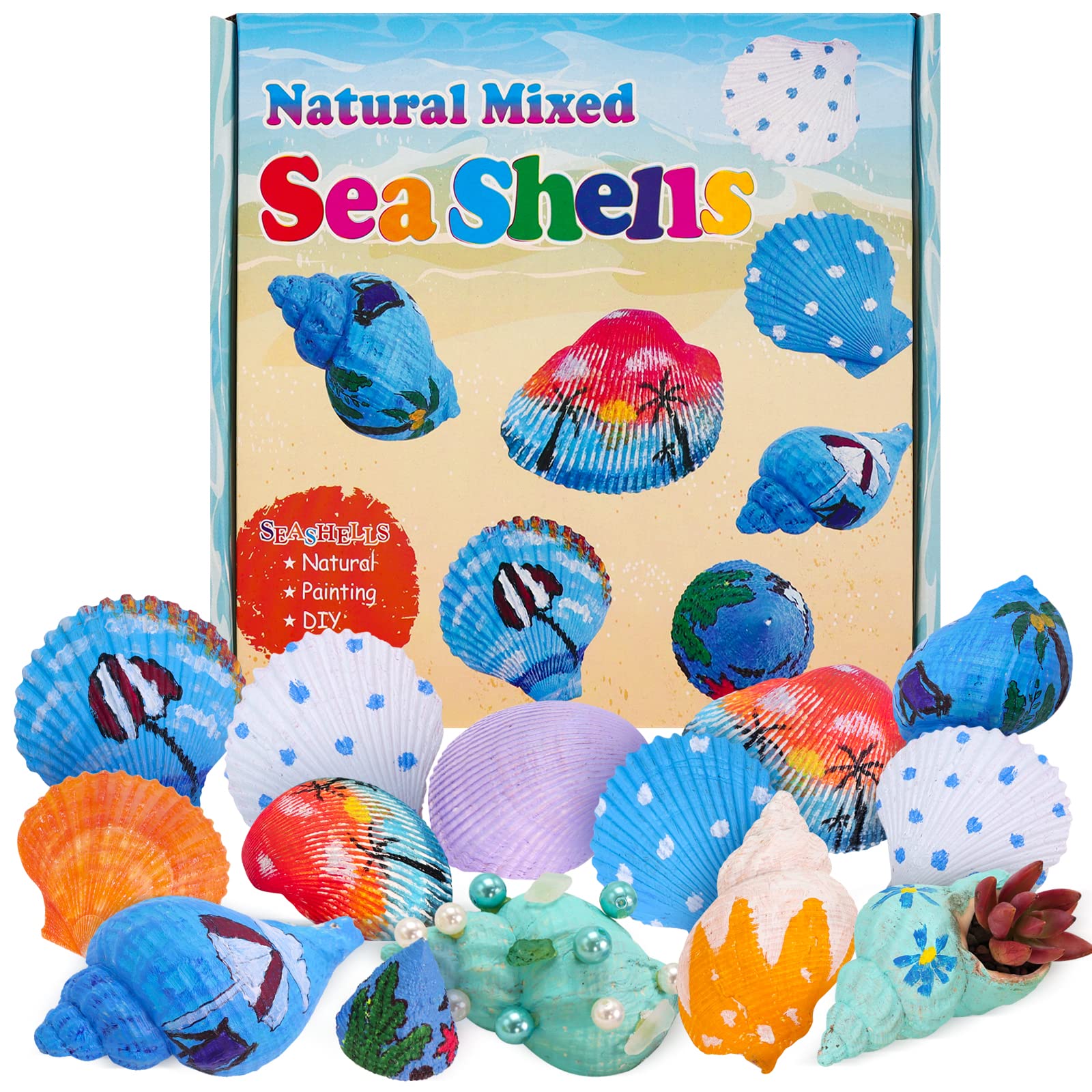 Shell Painting Kit-Arts and Crafts for Girls & Boys Ages 4-12