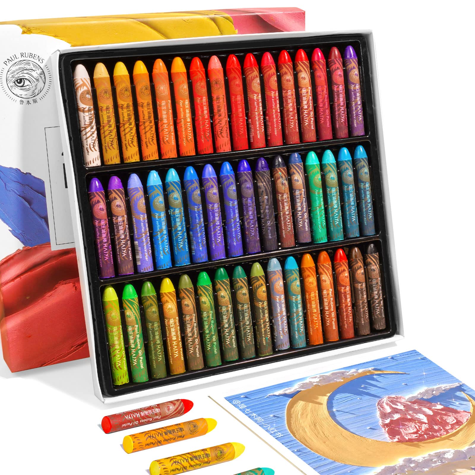 Paul Rubens Oil Pastels Set 48 Colors Artist Soft Oil Pastels Vibrant and  Creamy Pastels Art Supplies for Artists Beginners Students Kids Art  Painting Drawing HAIYA 48 Colors