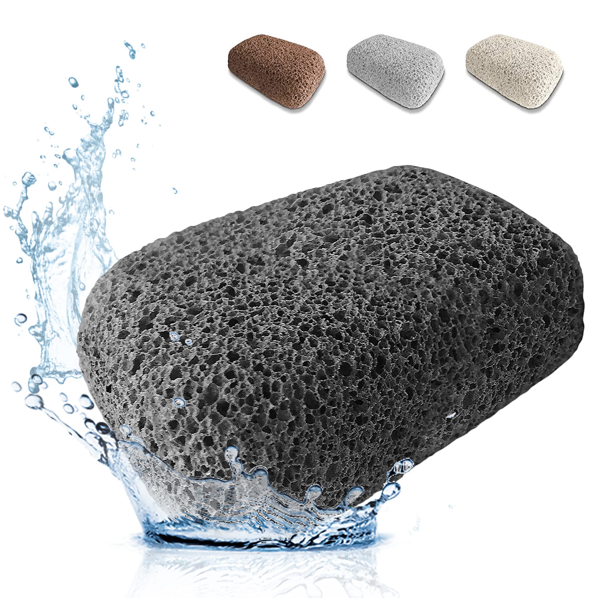 Pumice Stone - Pumice Stone for Feet - Natural Foot Scrubber Stone for  Callus Remover - Natural Vulcan Pumice Stone - Foot exfoliator - Shower  Foot Scrubber - Piedra pomez para pies (Dark Grey)