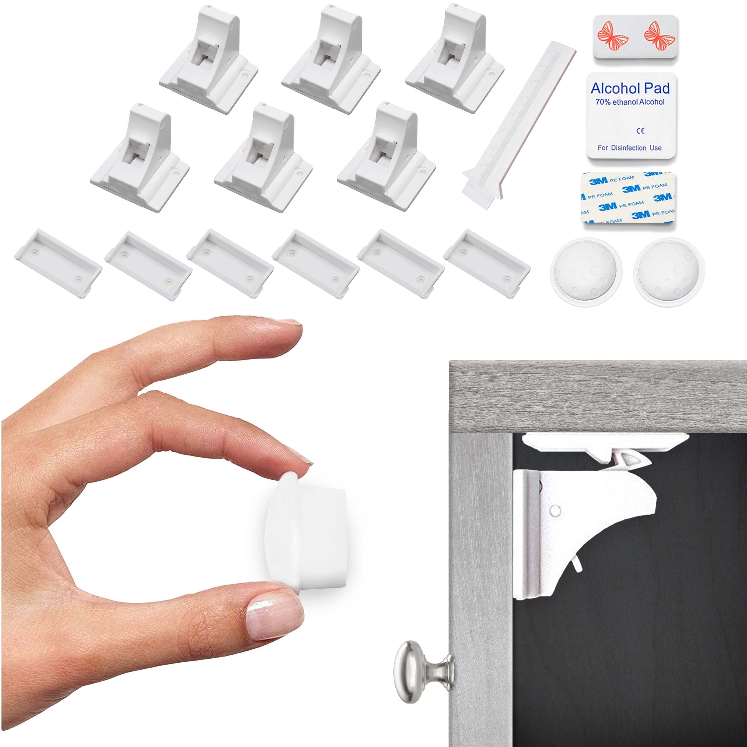 Eco-Baby Cabinet Locks for Babies -Baby Proofing Safety Latches (6