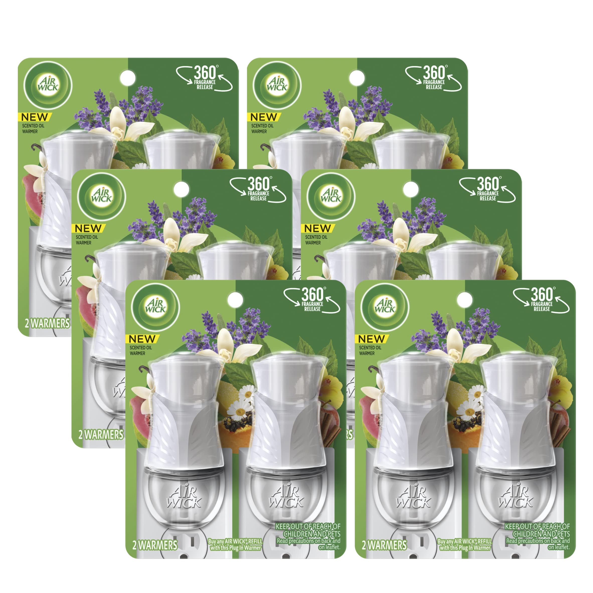 Air Wick Scented Oil Warmer Plugin Air Freshener, Pack of 6 (6 X 2ct),  Gadget Only