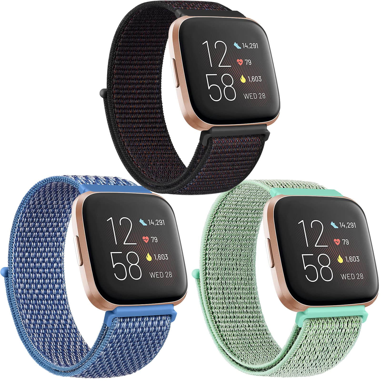 Nylon Loop Strap for Fitbit Versa 2 versa Smartwatch replacment