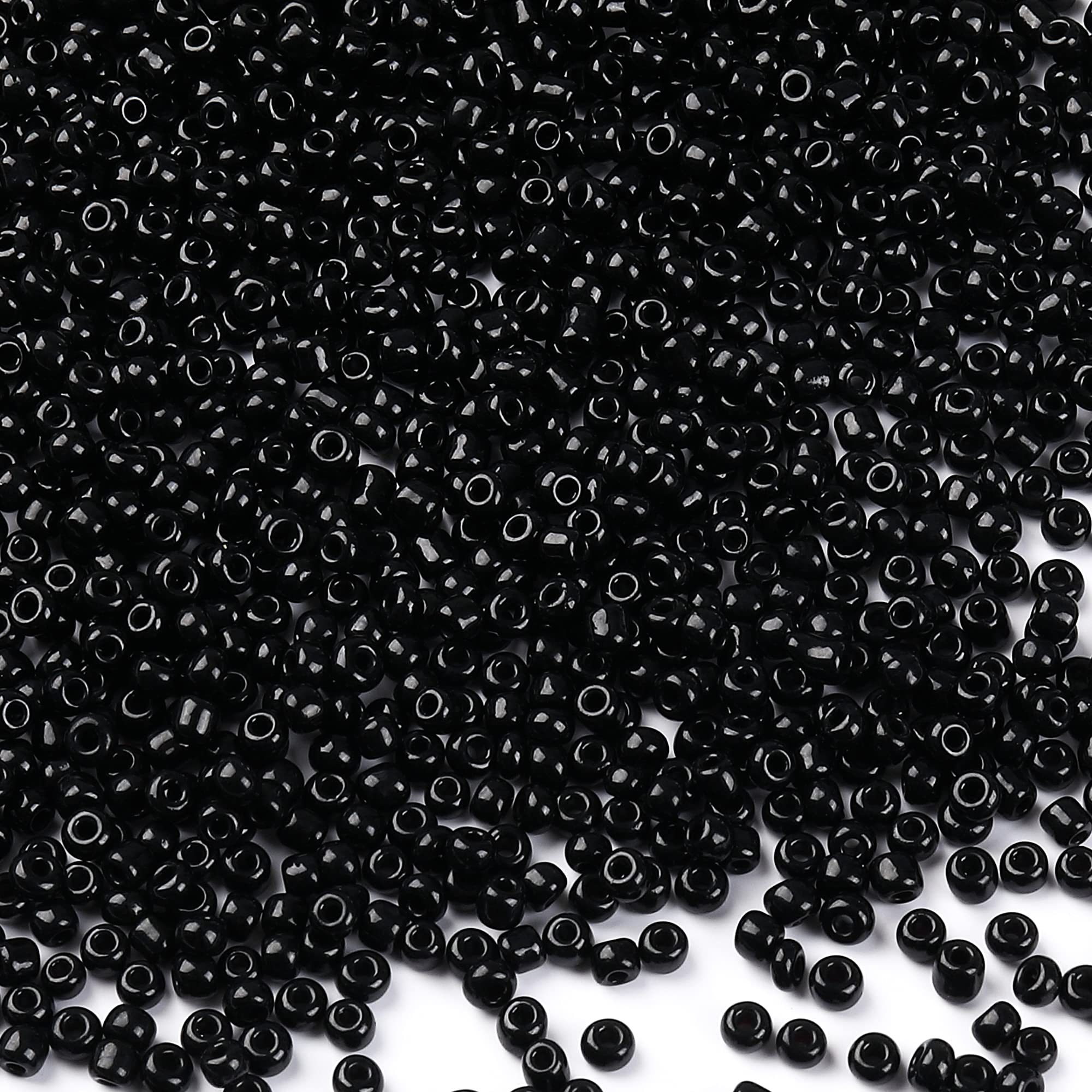 2400Pcs 6/0 4mm Glass Seed Beads for Jewelry Making, Bulk Pony Opaque Bead  Colorful Neon Beads Set for DIY Bracelet Earring Necklace Craft with Crystal  Elastic String black 4mm