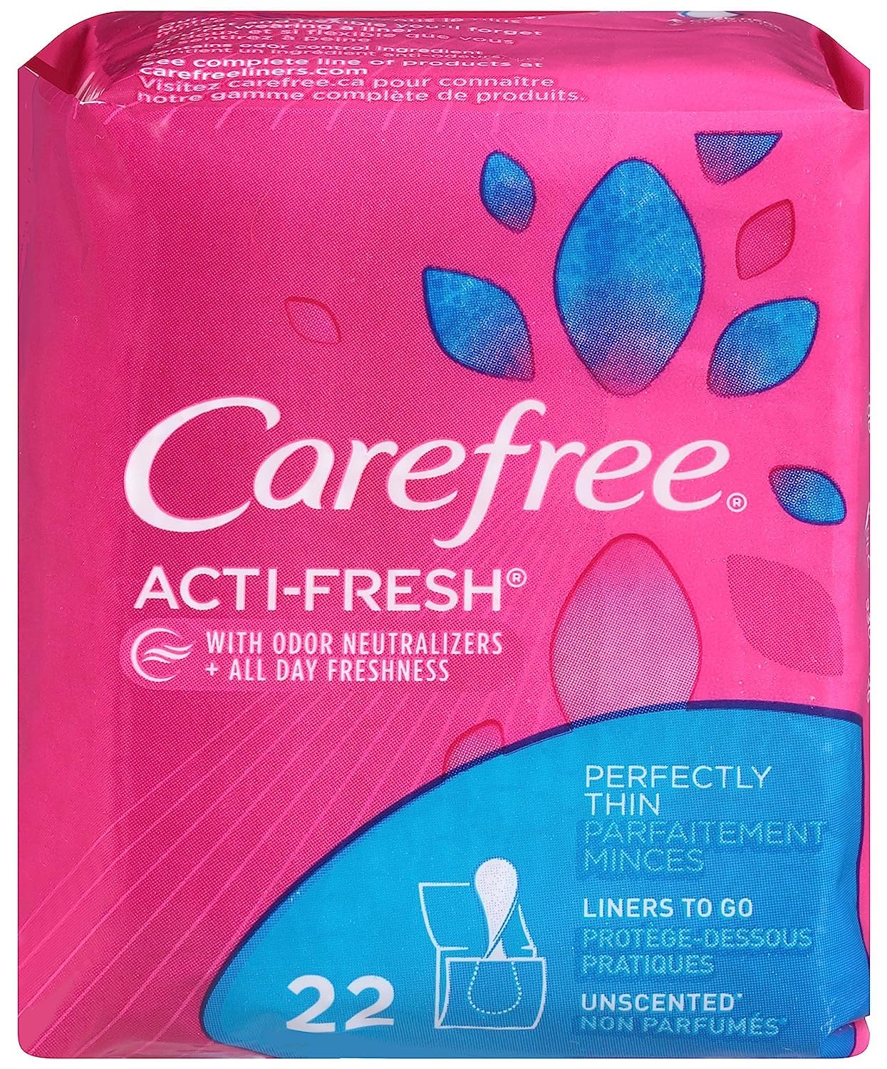 Carefree Original Thin Panty Liners, Daily Protection, Long, 92 Count (Pack  of 1)