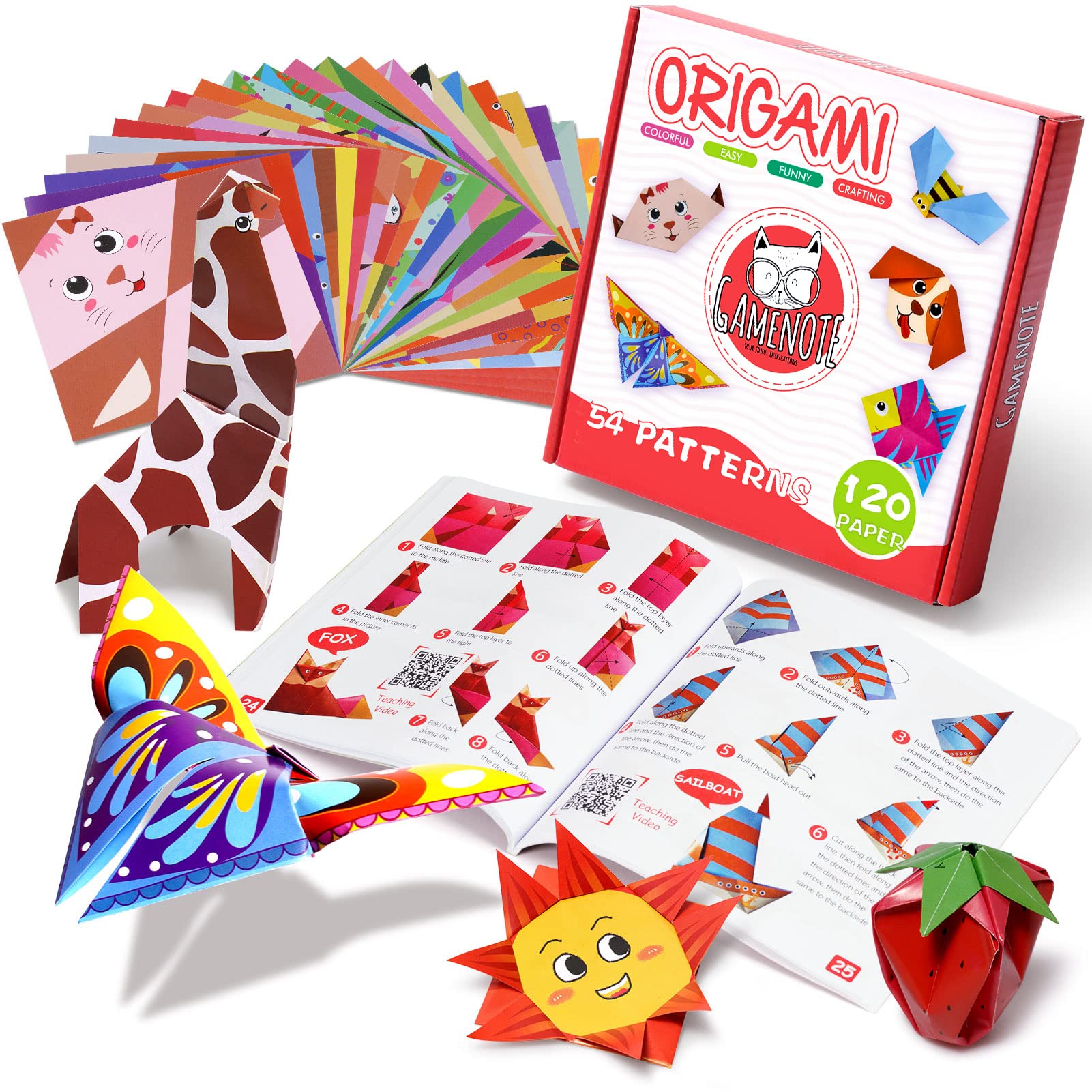 Simple origami for kids and their parents. Selection of funny and