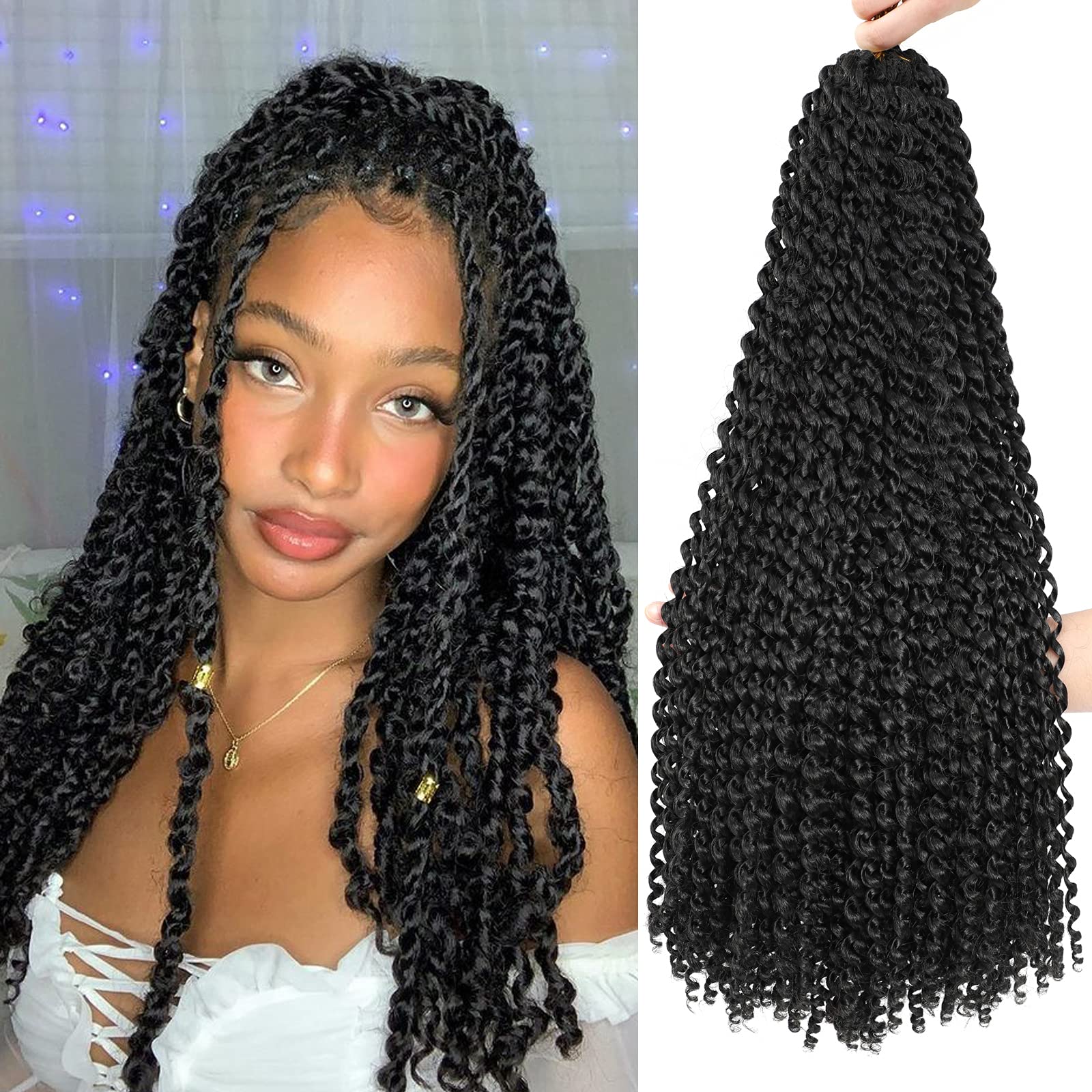 Passion Twist Hair 8 Packs Water Wave Crochet Hair 20 Inch Passion