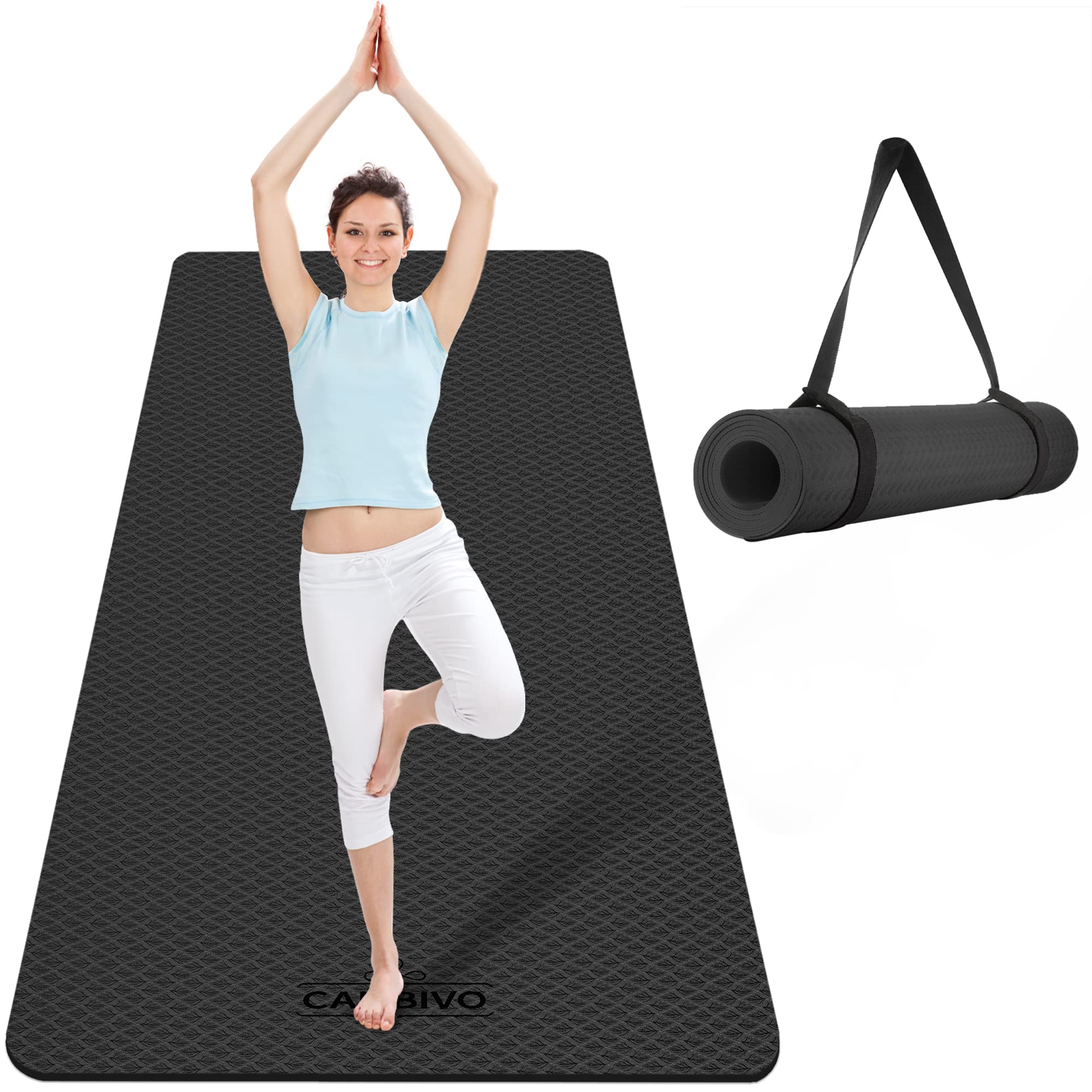 CAMBIVO Extra Wide Yoga Mat for Women and Men (72x 32x 1/4