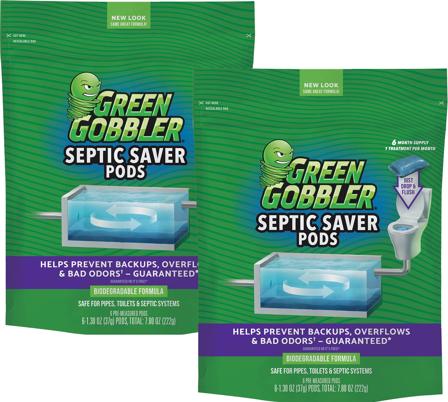 Green Gobbler Septic Tank Treatment [Pack of 6]