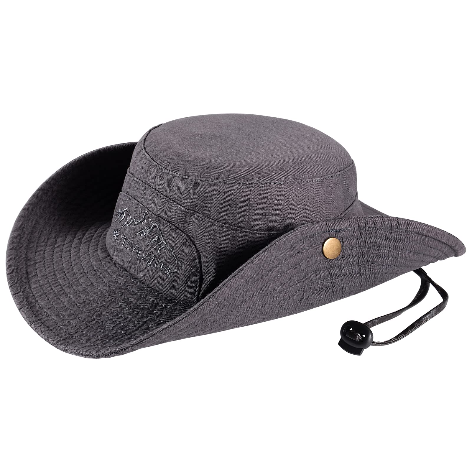 Wide Brim Breathable unisex Fishing Bucket Hat - Grey