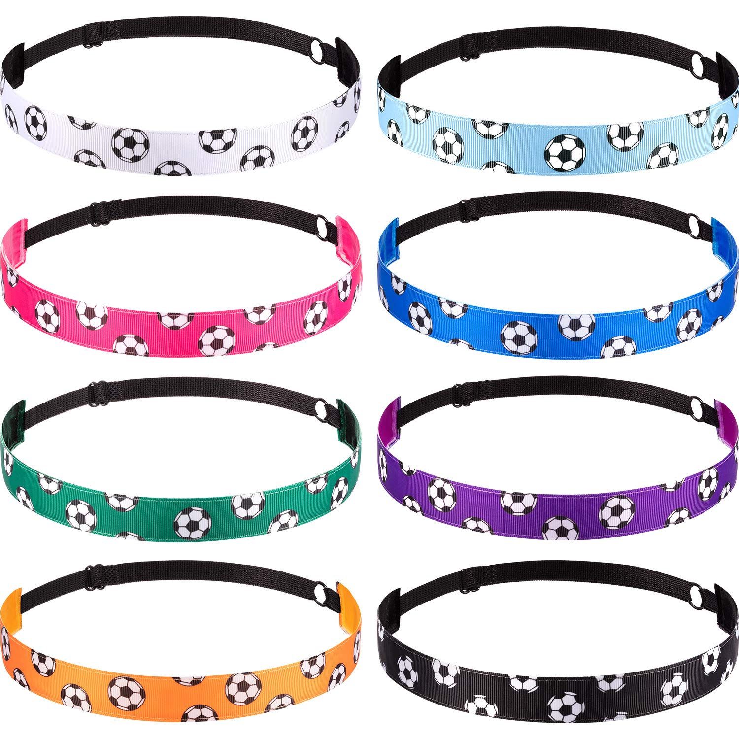 SATINIOR 8 Pack Soccer Hair Accessories Football Hairband Sport Elastic  Headband for Girl