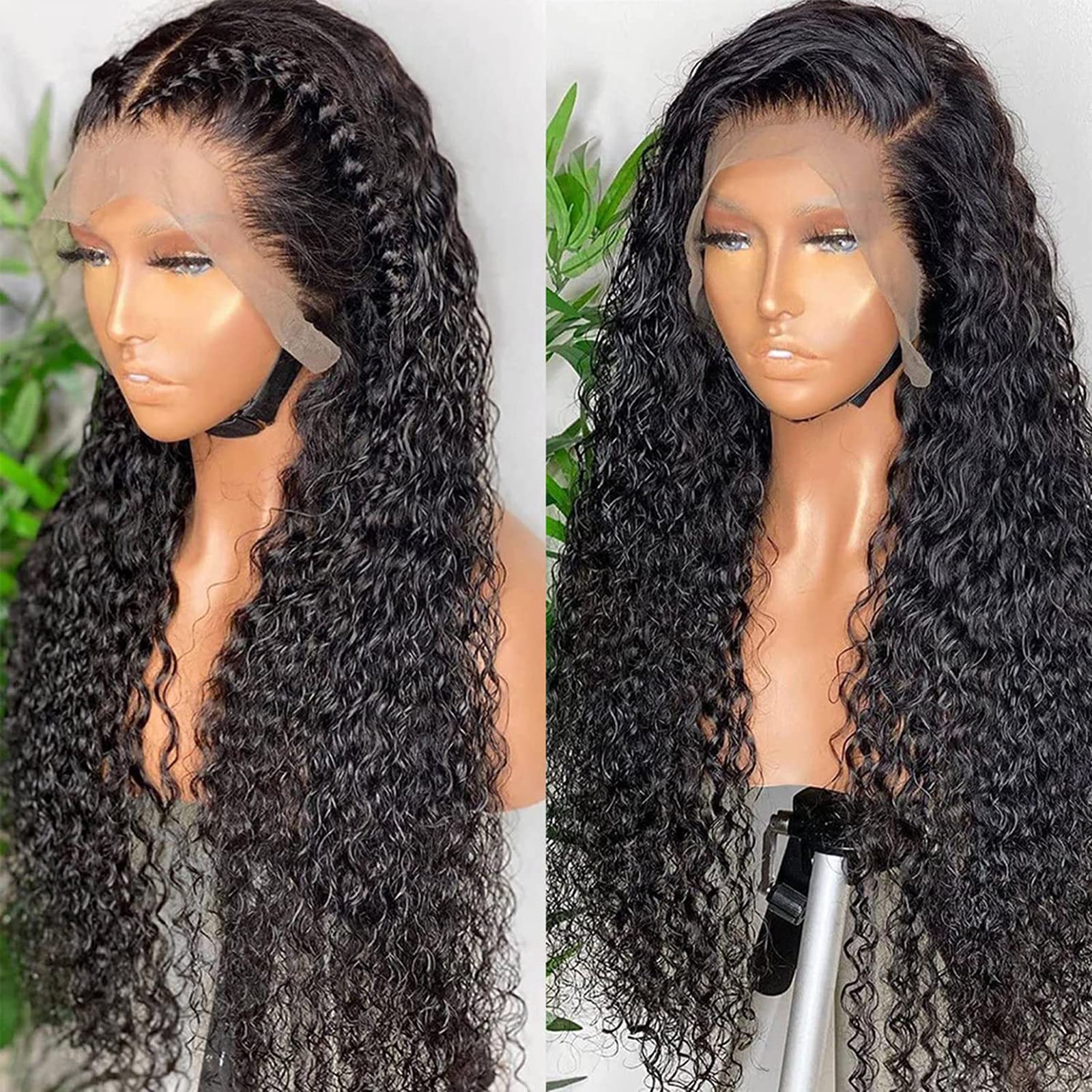 Deep Wave Lace Front Wigs 24 inch Pre Plucked Natural with Baby Hair 13x4  Glueless HD