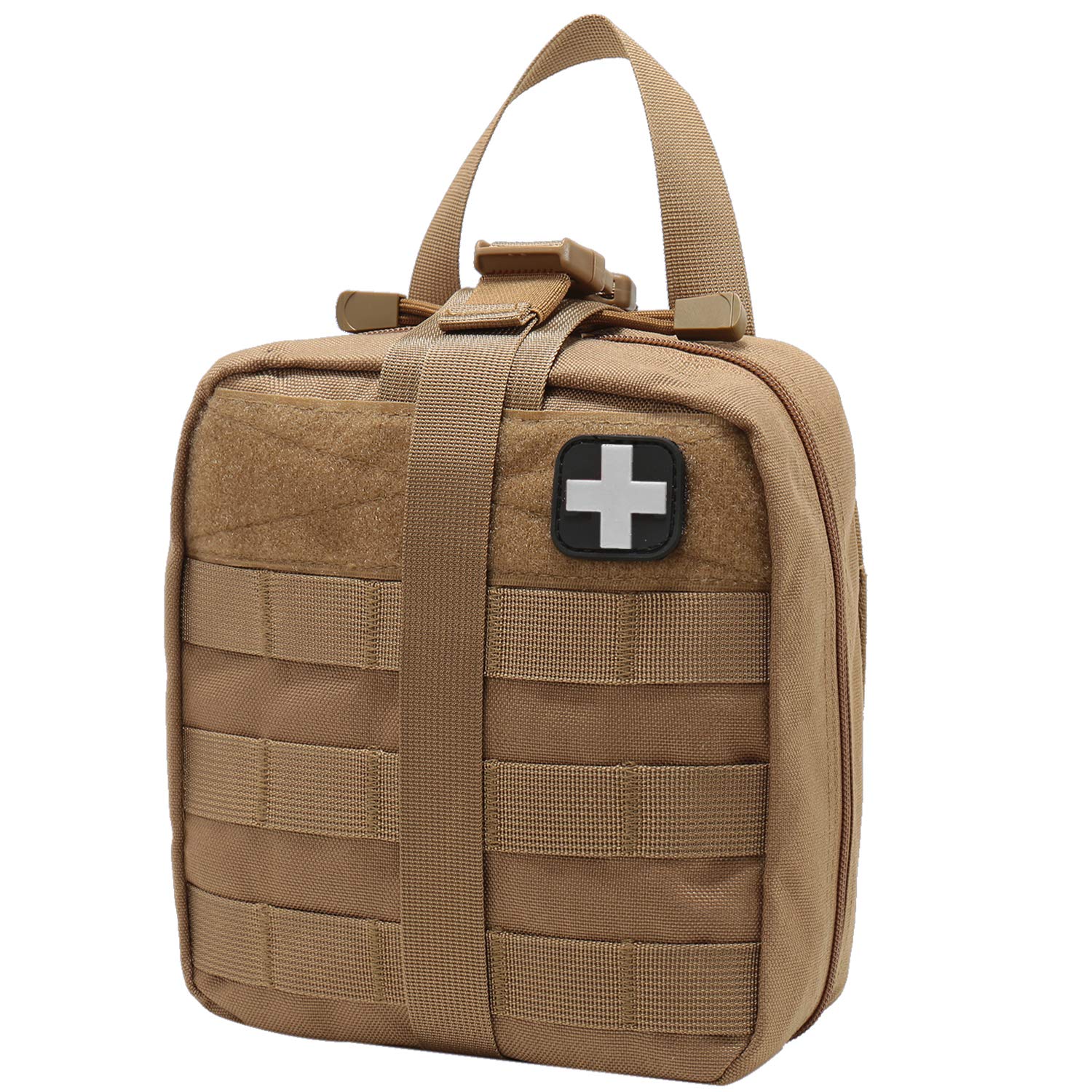 Rip-Away EMT Pouch Molle Pouch Ifak Pouch Medical First Aid Kit Utility  Pouch 1000D Nylon Carlebben (with Medical Supplies Tan)