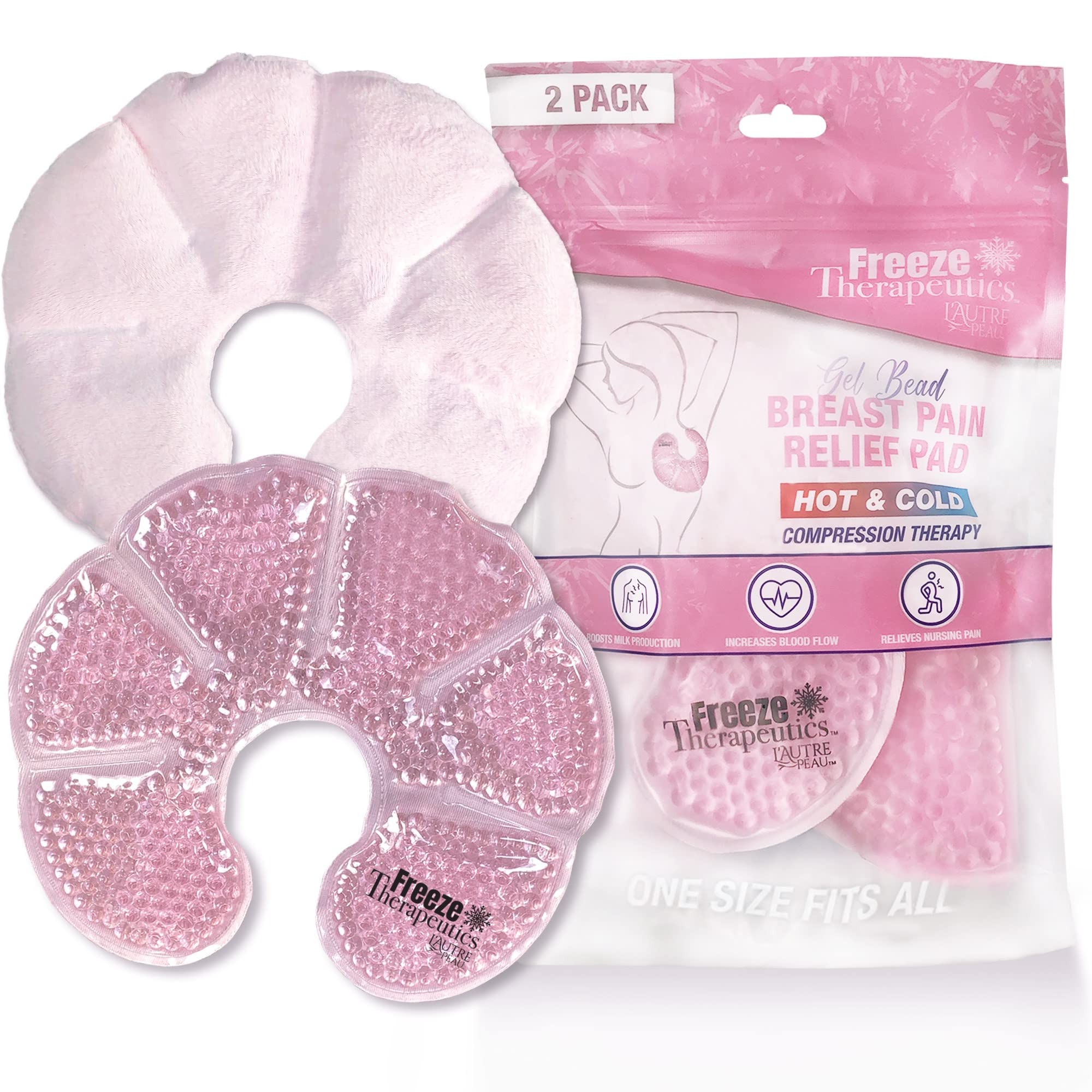 USA Merchant, Hot/Cold Plush Breast Gel Bead Packs by L'AUTRE PEAU Set of  2 Relief for Breastfeeding Nursing Pain Mastitis Engorgement Swelling  Plugged Ducts