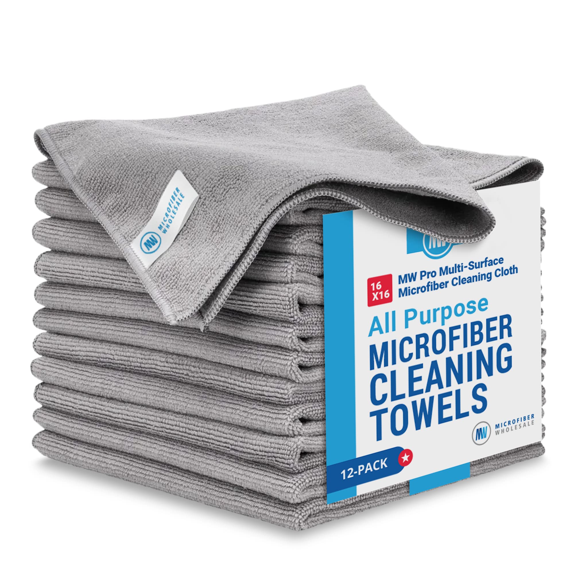 Microfiber Cleaning Cloth Towel Absorbent No Scratch Detailing Rags - Packs  of 5