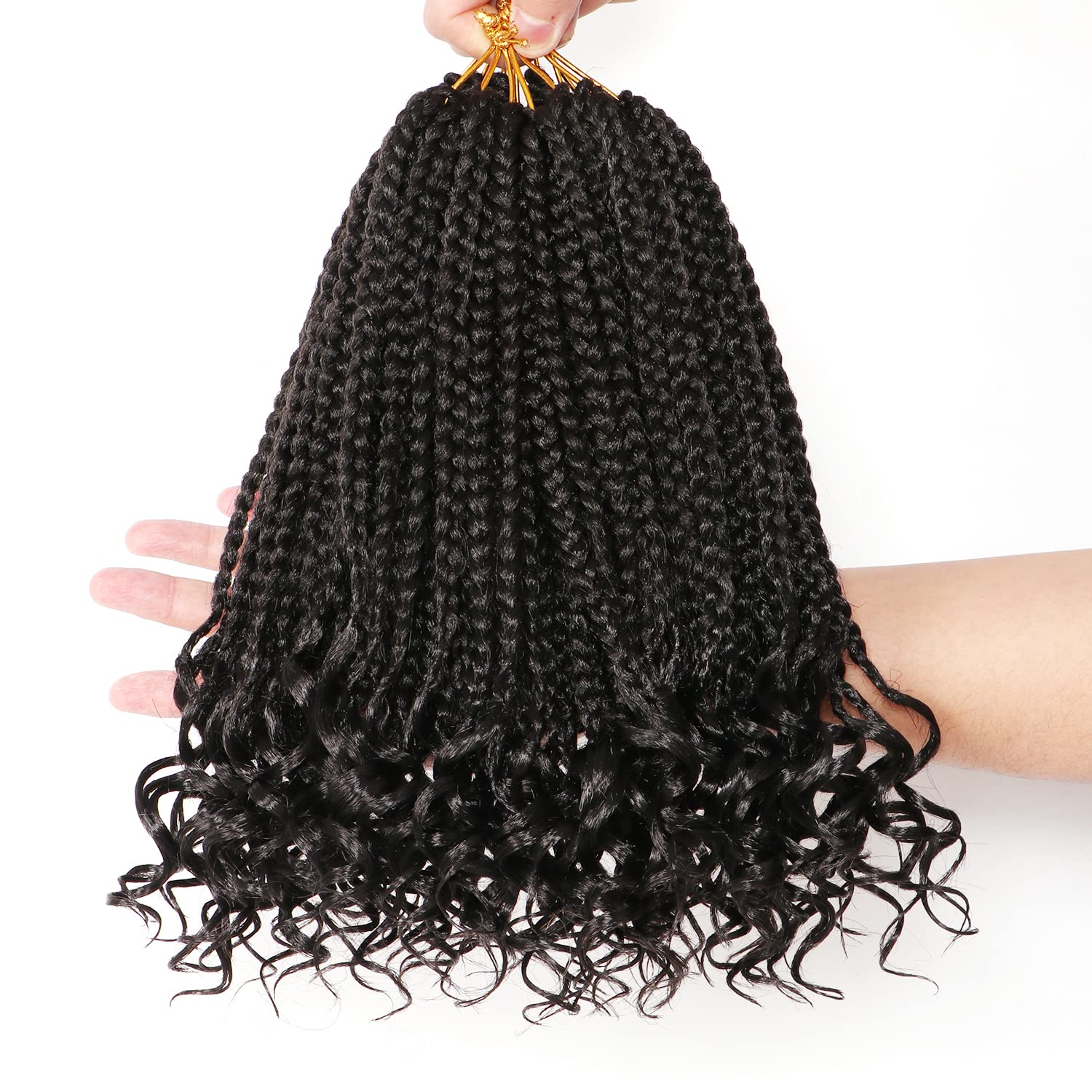  7 Packs Crochet Box Braids Curly Ends 10 Inch Crochet Braids  Box Braid Crochet Hair for Black Women (10 Inch, 1B) : Beauty & Personal  Care