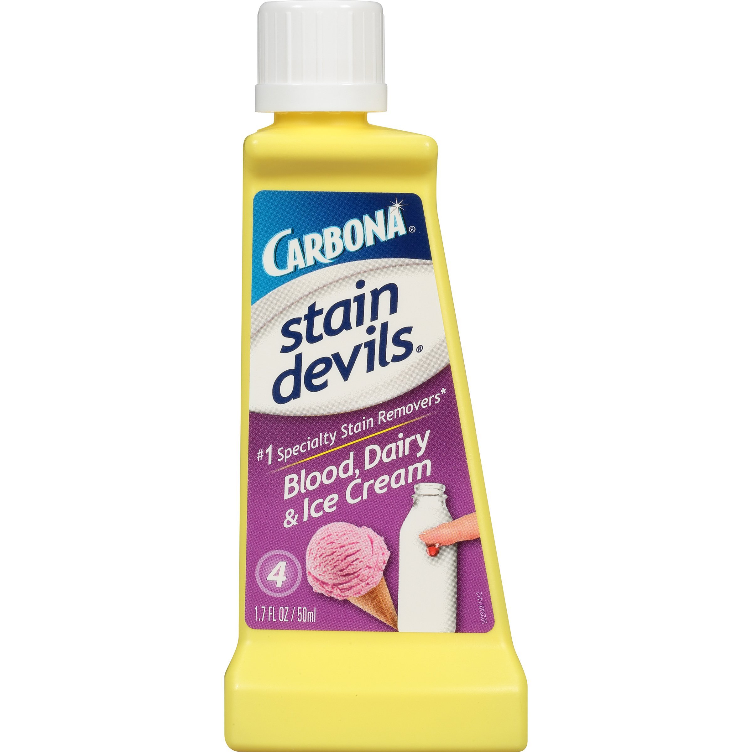  Carbona Stain Devils® #4 – Blood, Dairy & Ice Cream, Professional Strength Laundry Stain Remover, Multi-Fabric Cleaner, Safe  On Skin & Washable Fabrics