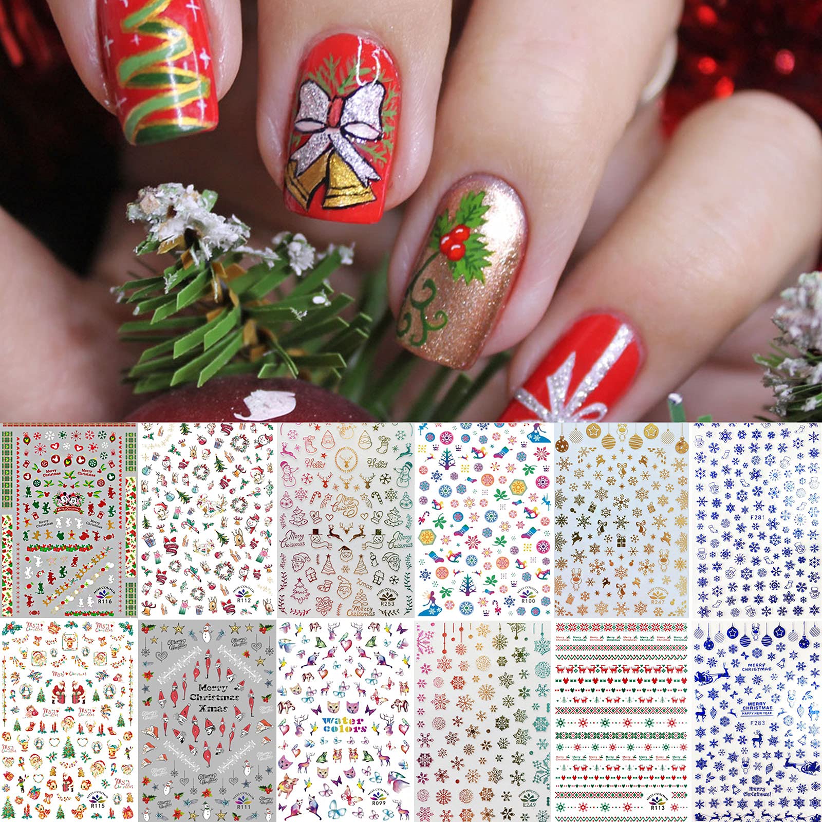 Snowflake Nail Stickers, Winter Nail Decals, Nail Design Art, DIY Nails, 5D  Nails - Etsy