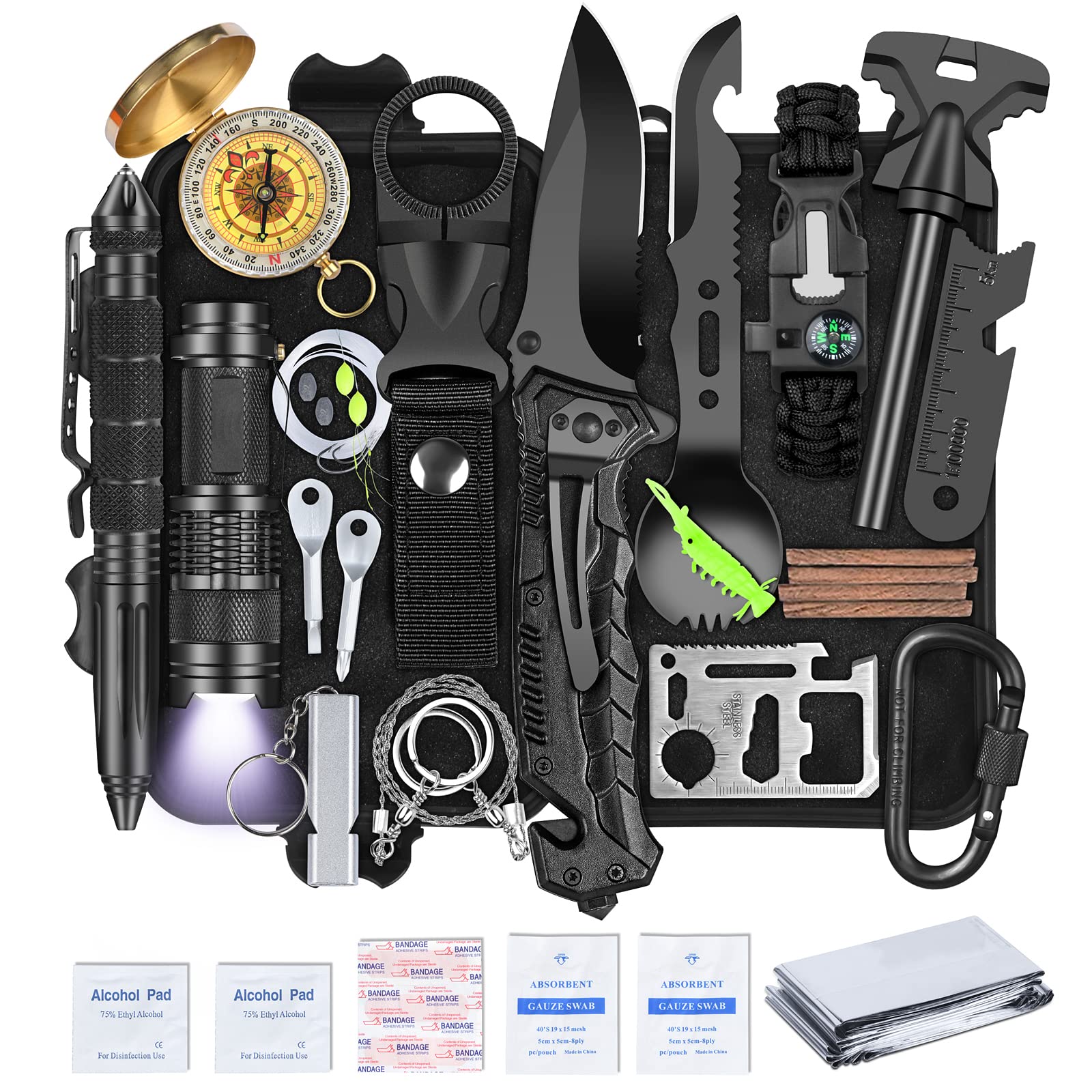 35 in 1 Survival Kit, Gifts for Dad Men Husband, Powerful Survival Gear and  Equipment, Birthday