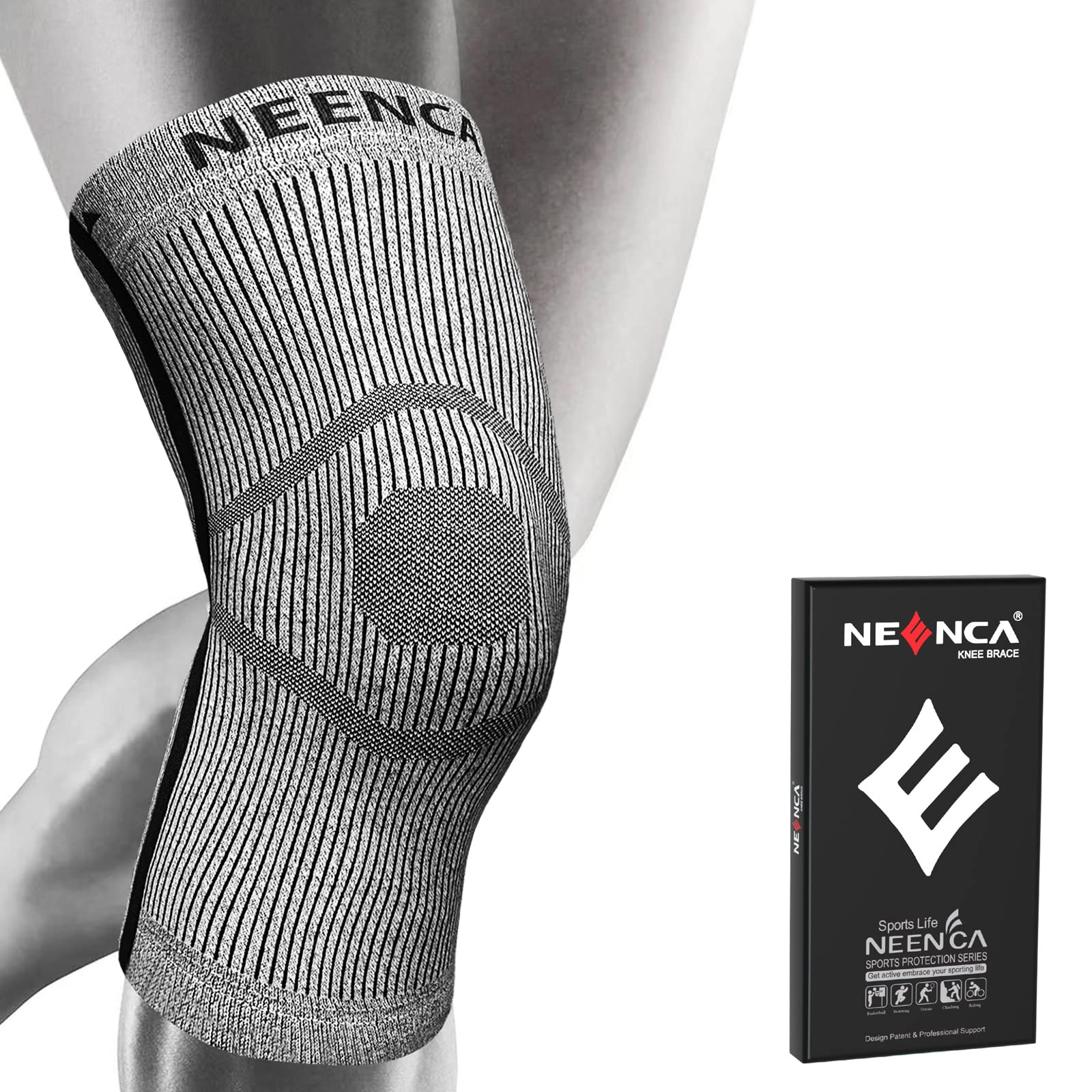 NEENCA Knee Braces for Knee Pain Women & Men Compression Knee Support Braces  for Knee Pain Arthritis Meniscus Tear Swelling Inflammation Joint Pain  Relief (Gray Medium) Medium Gray