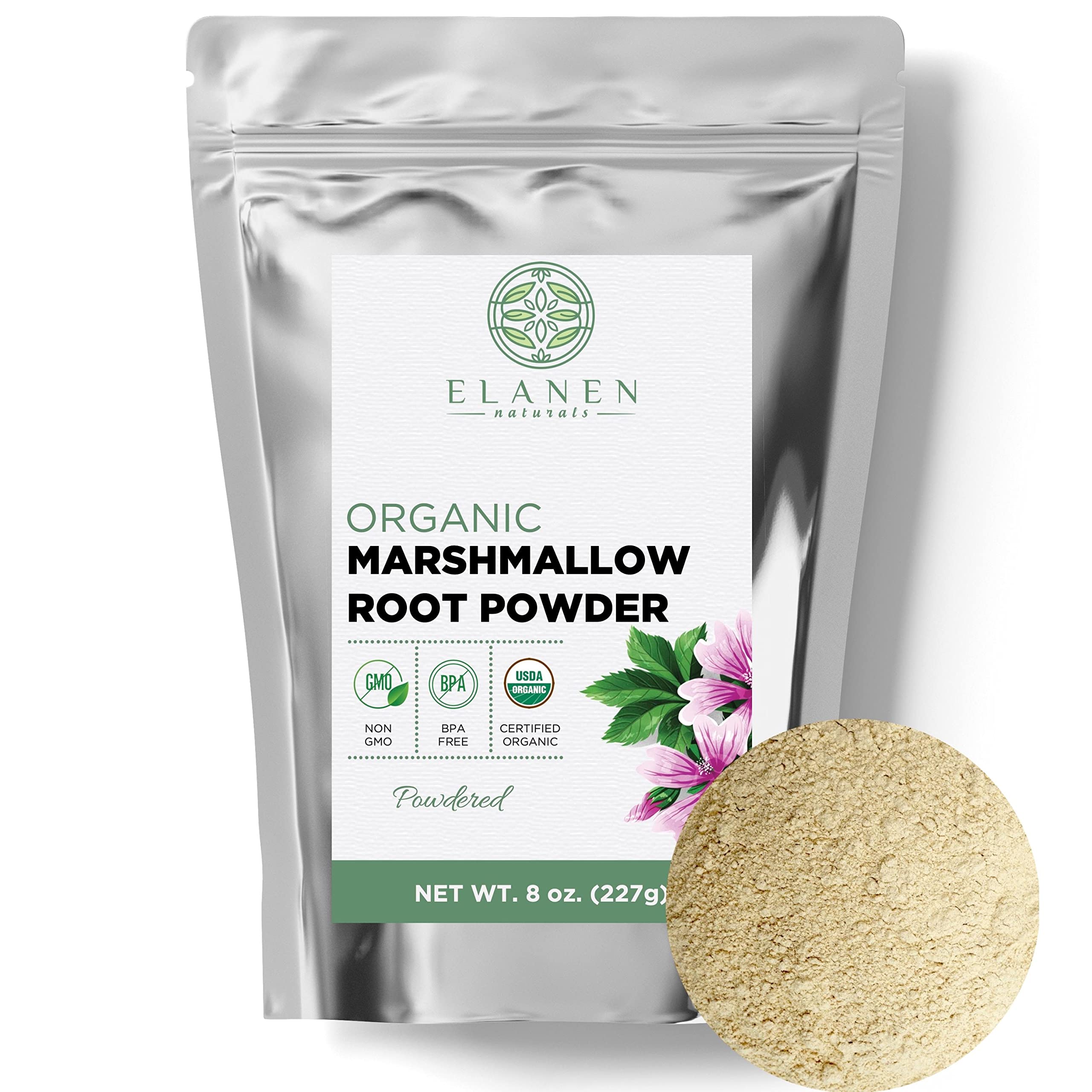 Organic Marshmallow Root Powder 8 oz. (227g), USDA Certified Organic Marshmallow  Root, Marshmellow Root Powdered, Althaea Officinalis, Althea Herb, Marshmallow  Root Organic Powder 8 Ounce (Pack of 1)