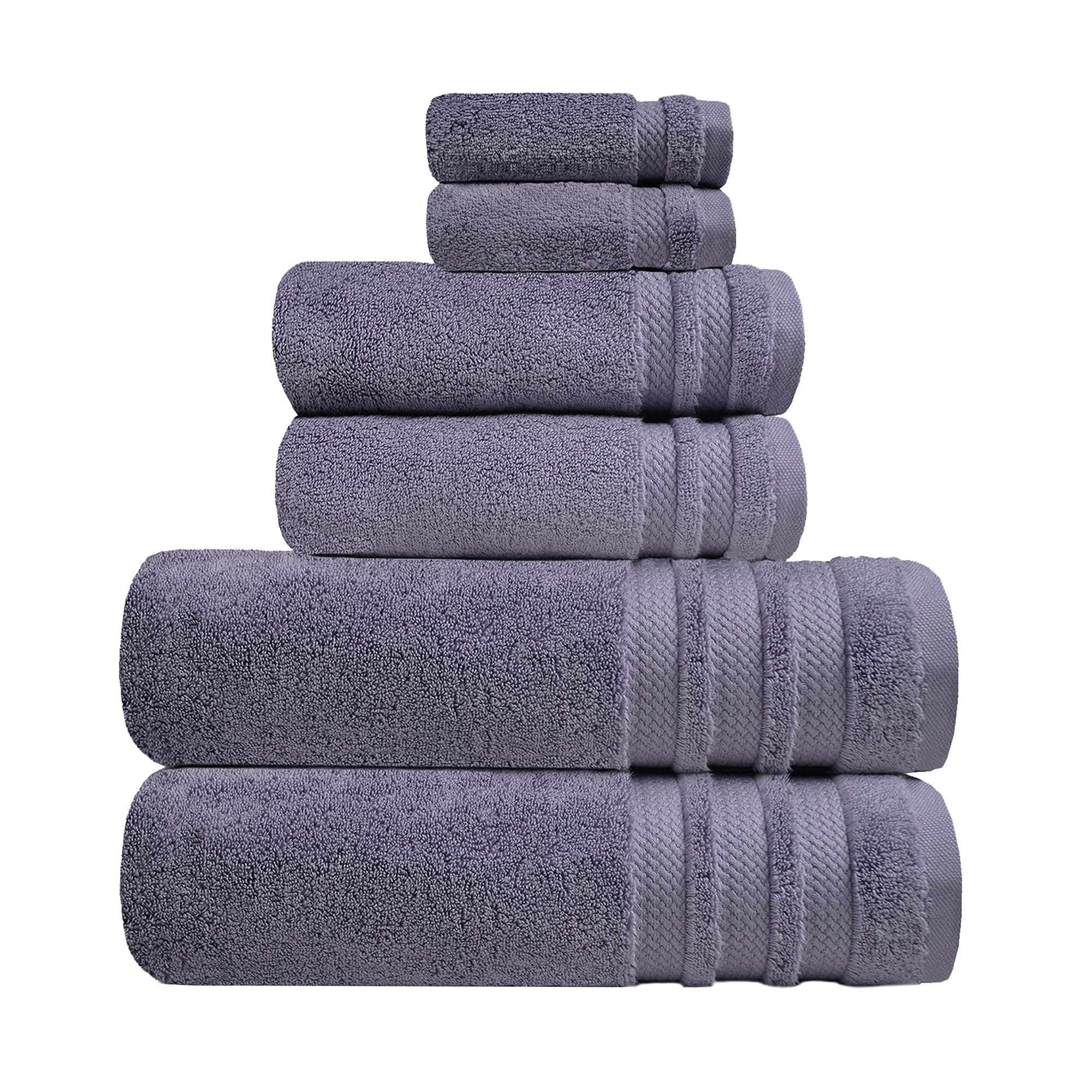 Trident Soft N Plush, 6 Piece Washcloths/Hand/Bath Towels, Silver