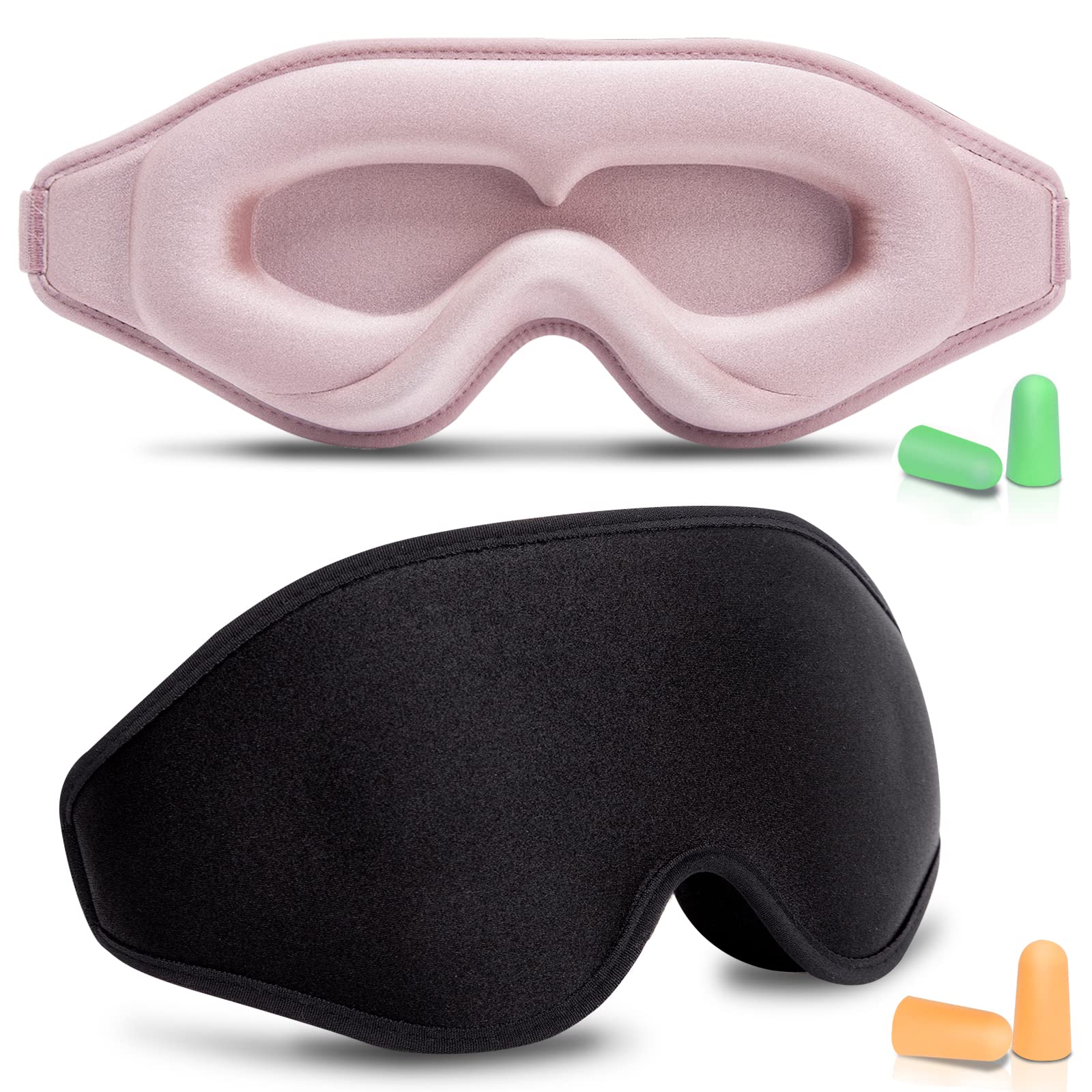  Sleep Eye Mask Night Blindfolds with Elastic Strap, Silk  Sleeping Masks Blackout for Women Men : Health & Household